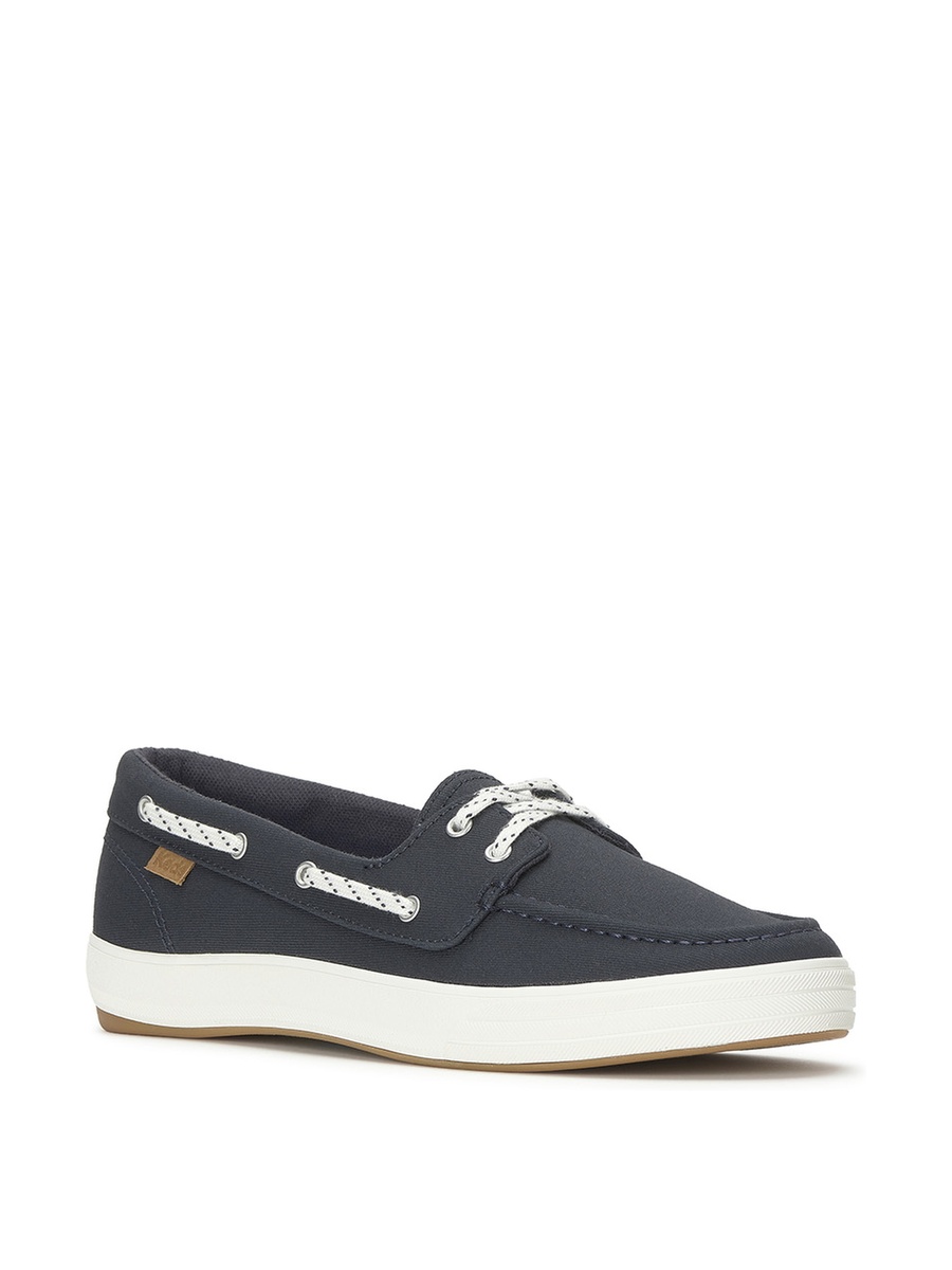 Women Navy Blue Round Flat Loafers