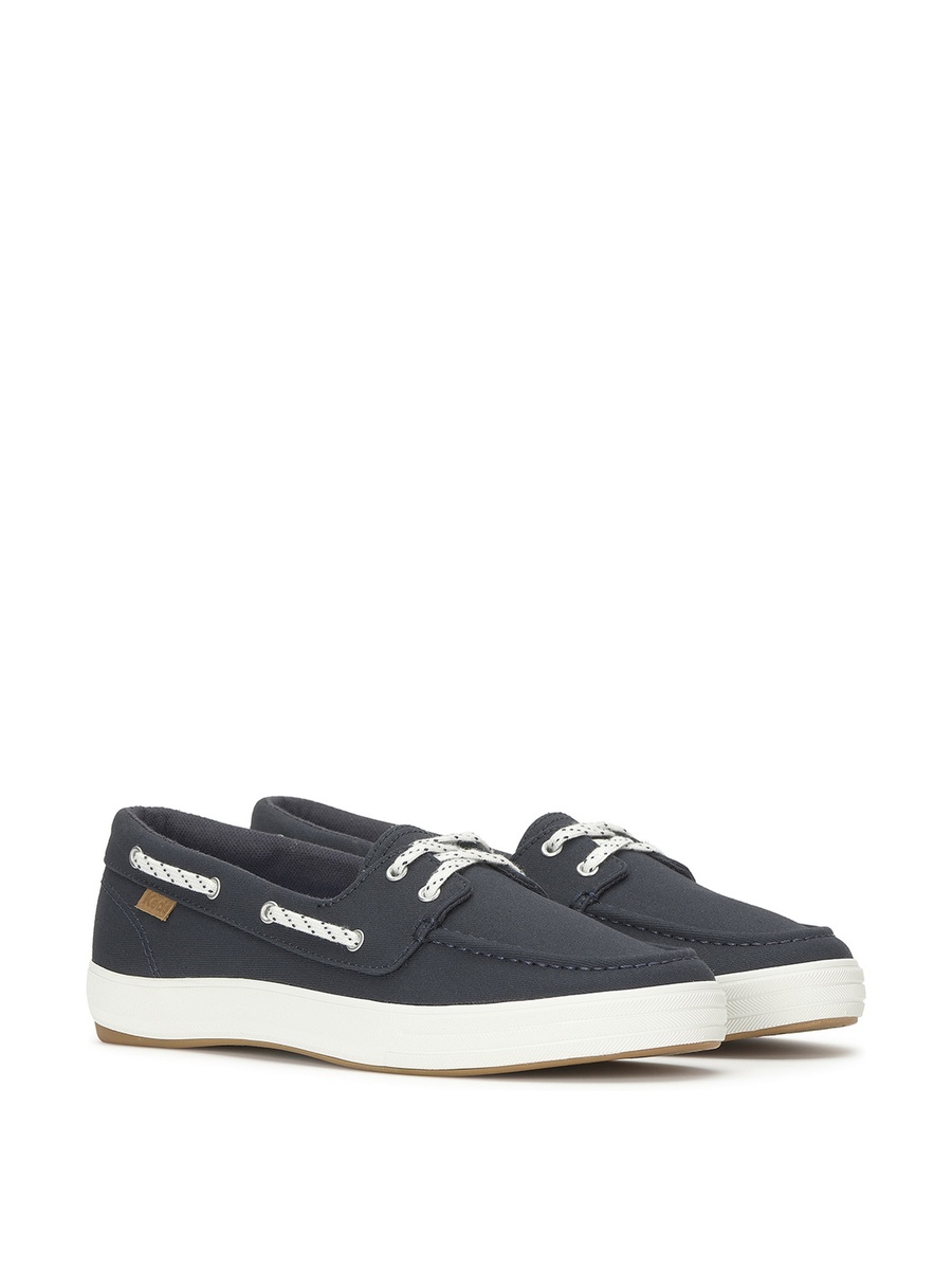 Women Navy Blue Round Flat Loafers