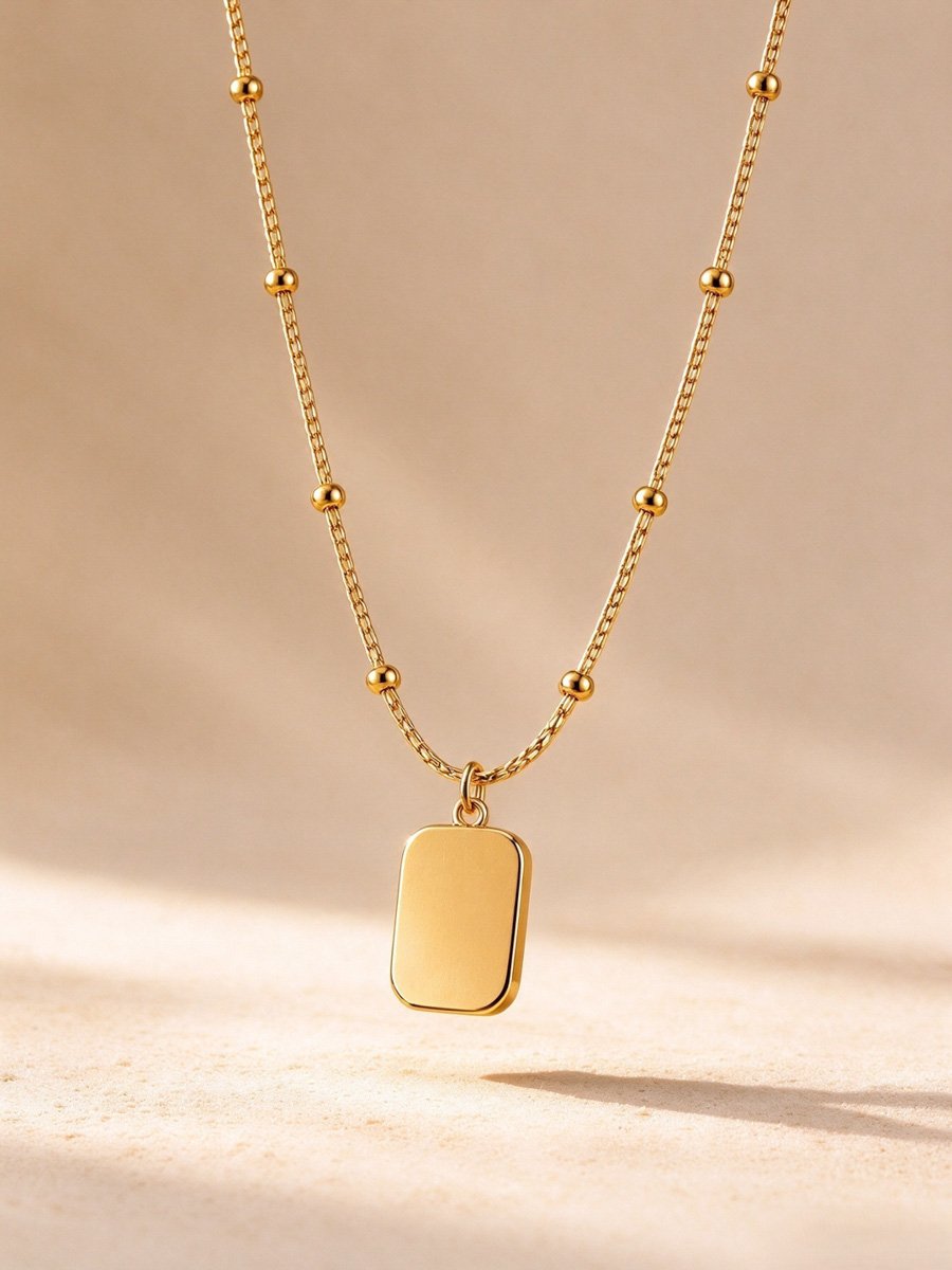 Rectangular Charm Pendant Necklace