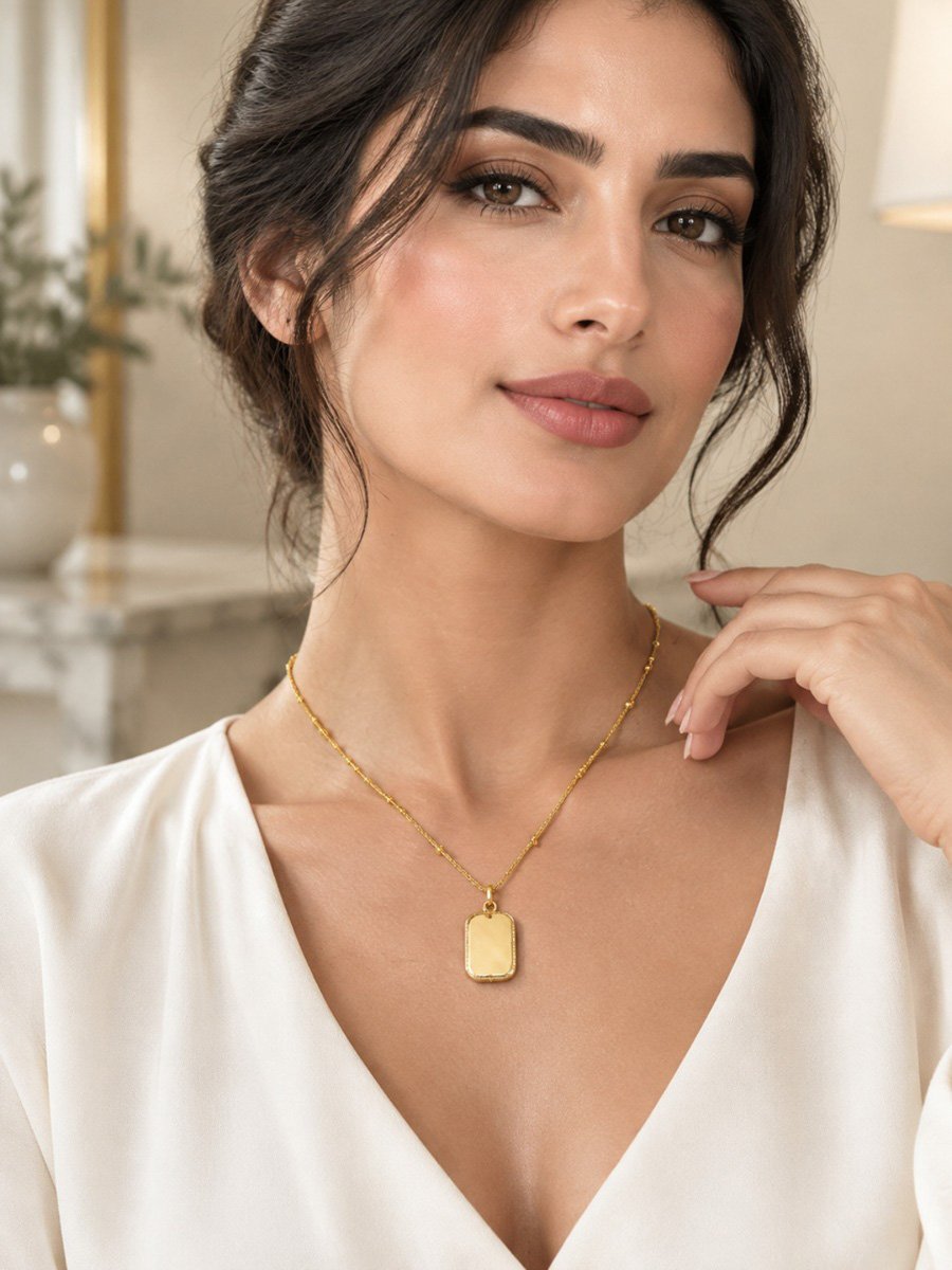Rectangular Charm Pendant Necklace