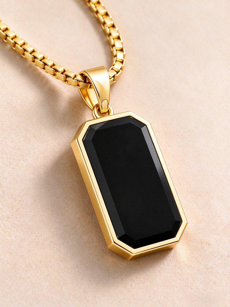 Rectangular Charm Pendant Necklace