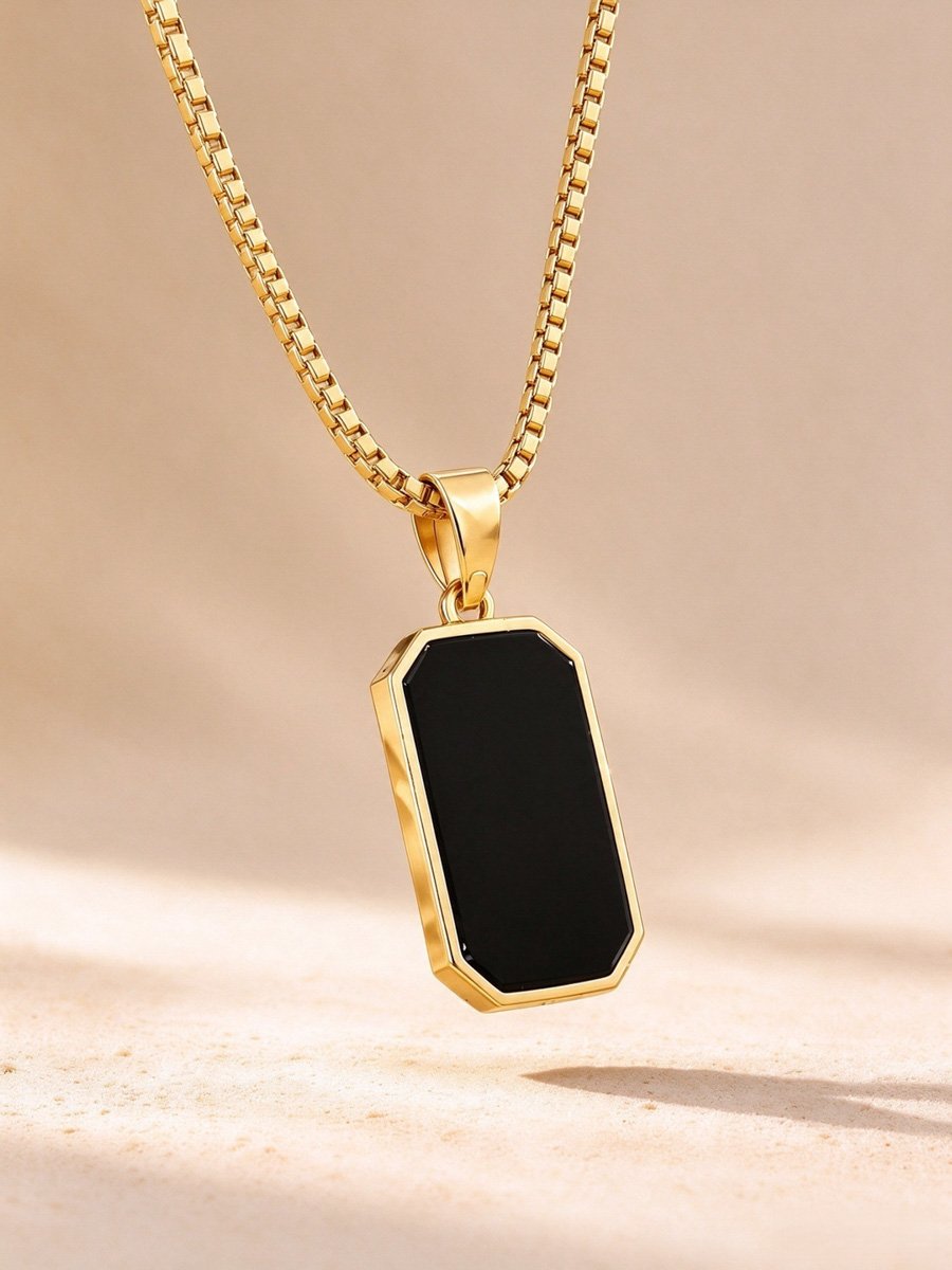Rectangular Charm Pendant Necklace