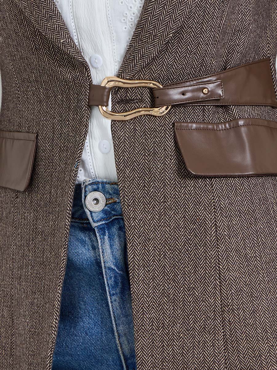 Brown Solid Slim Fit