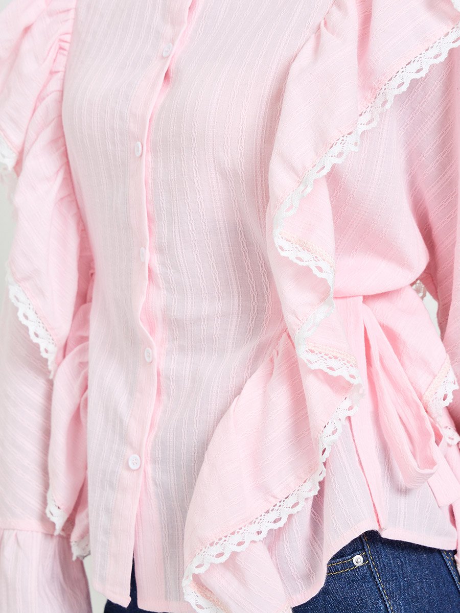 Pink Solid Long Sleeves Regular Shirt