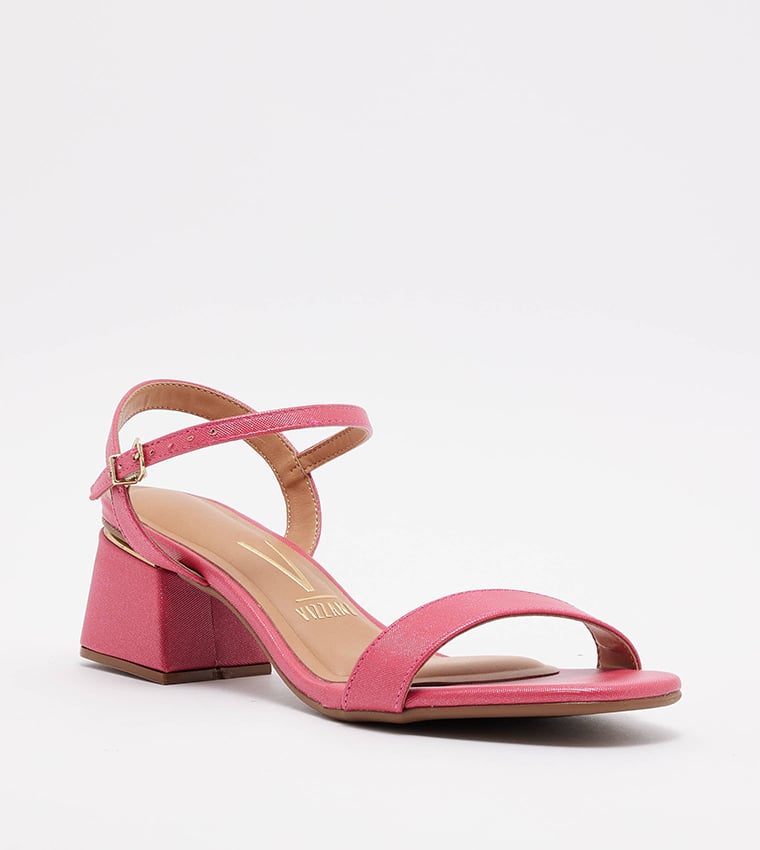 Pink Mid-Heel Sandals