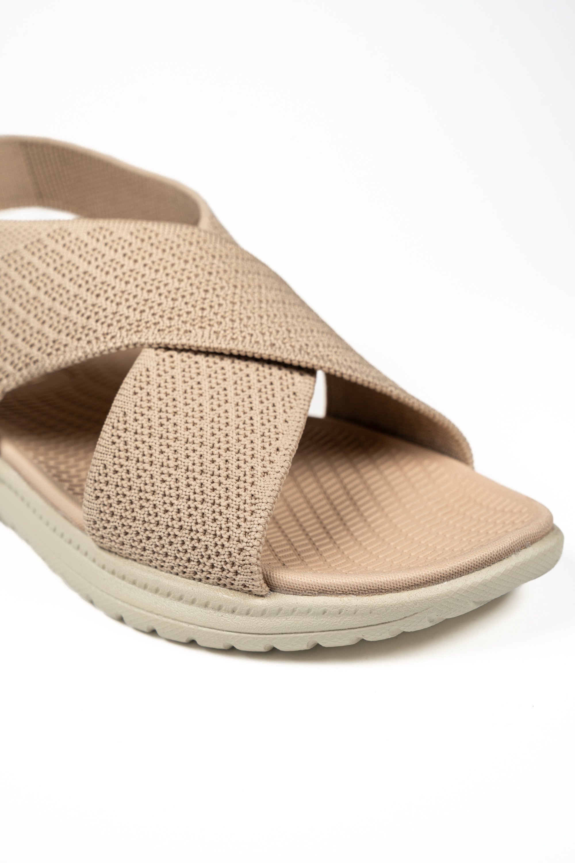 Beige Knitted Comfort Sandals