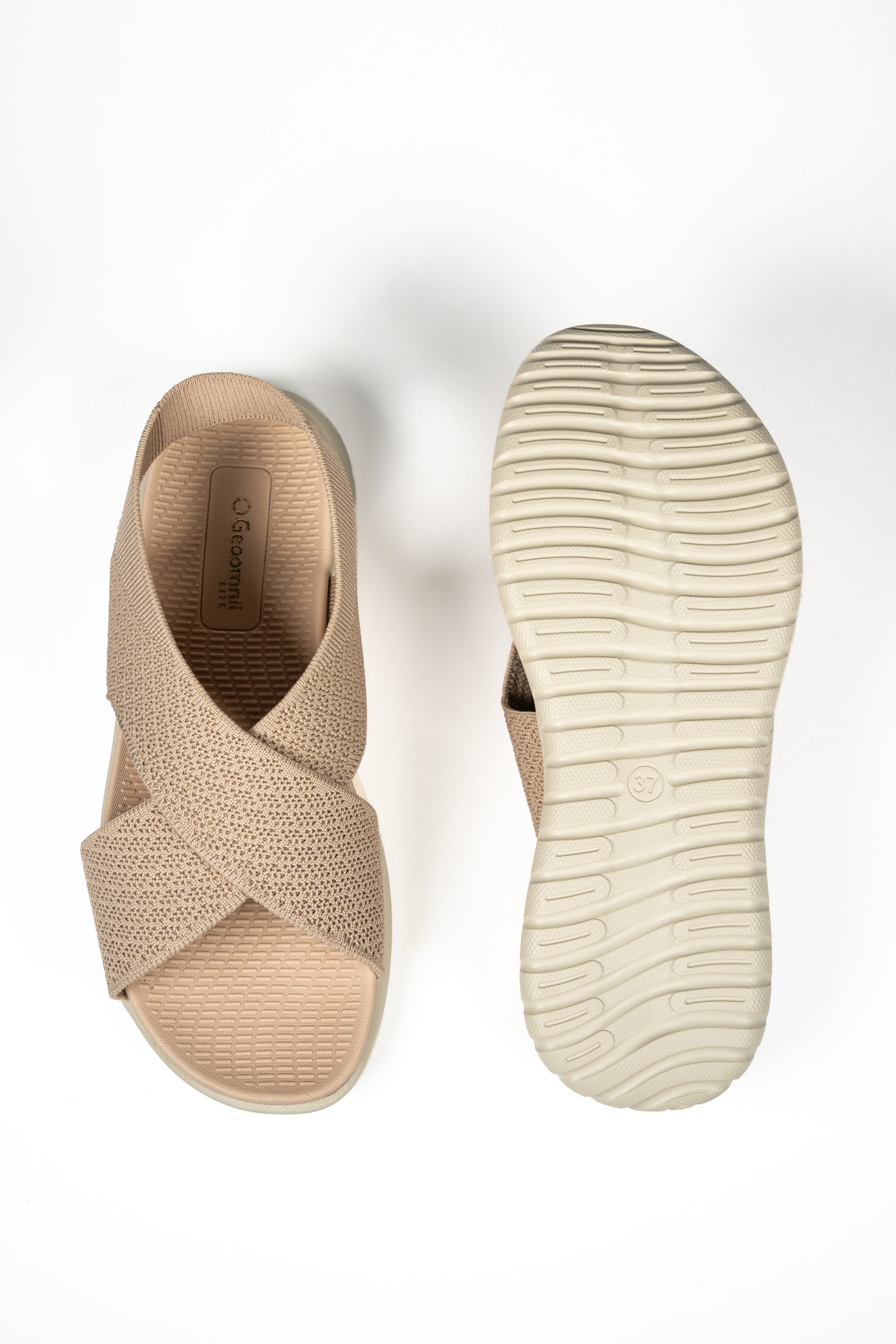 Beige Knitted Comfort Sandals