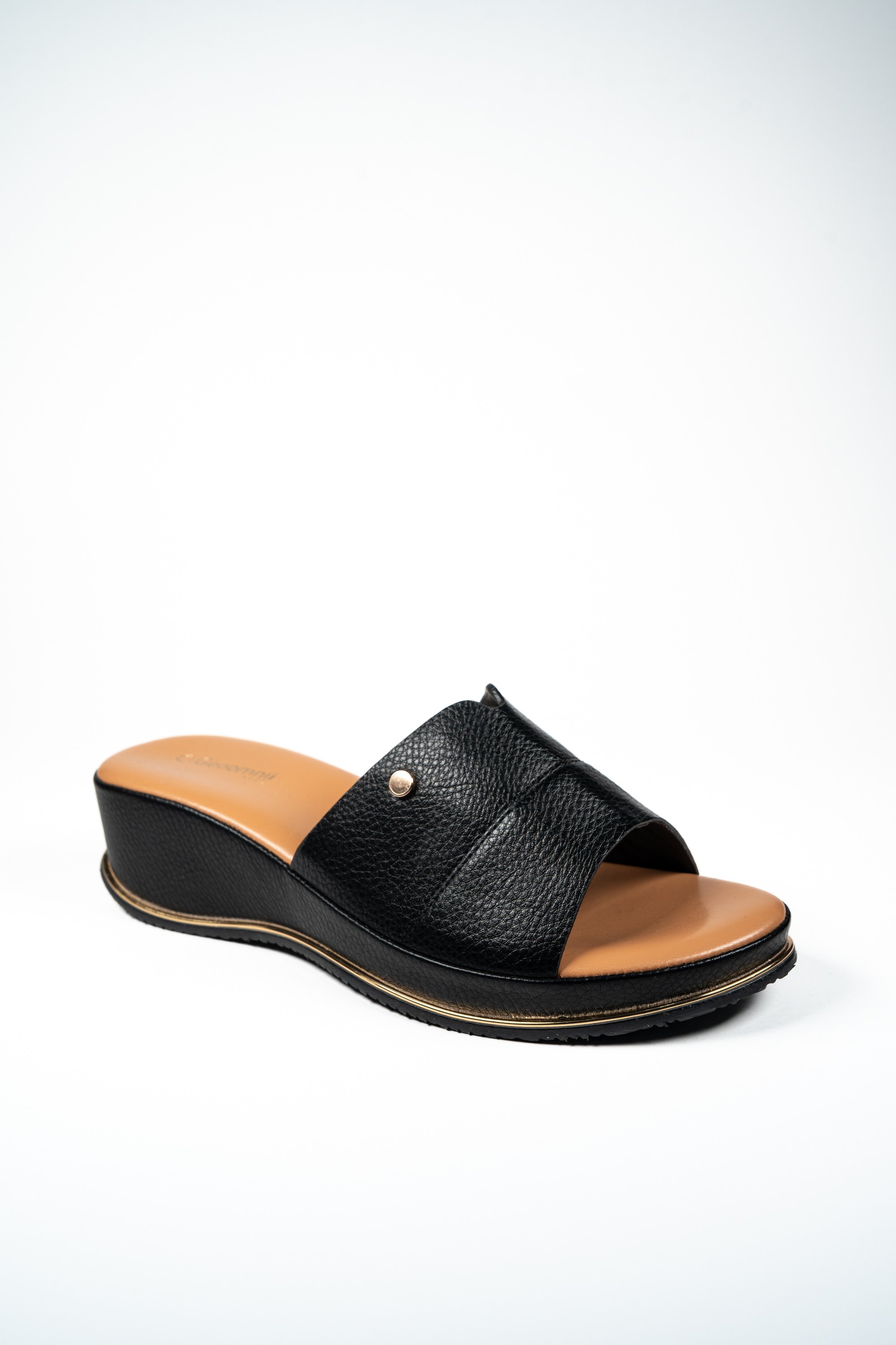 Black Slip-On Comfort Sandals