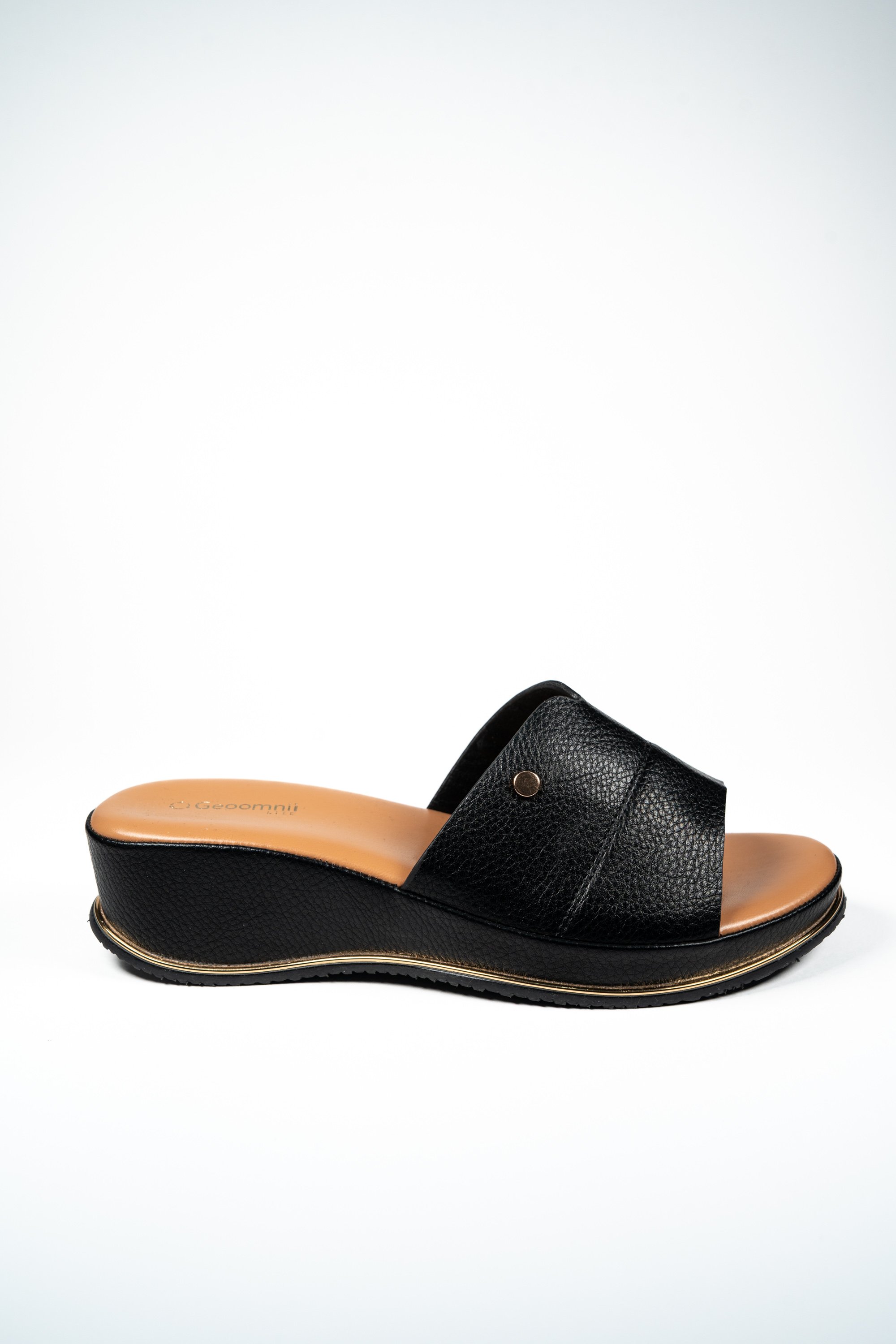 Black Slip-On Comfort Sandals