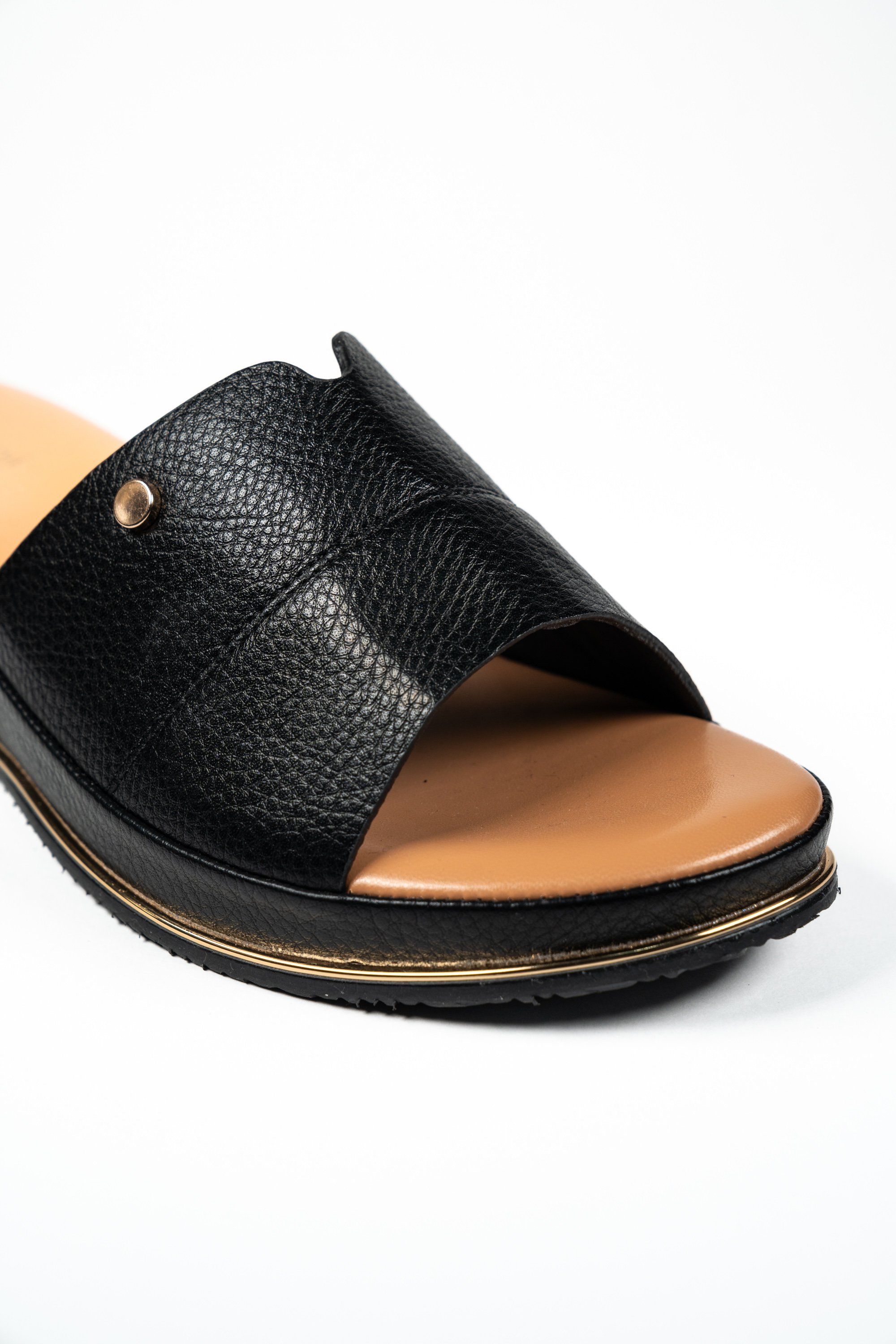Black Slip-On Comfort Sandals