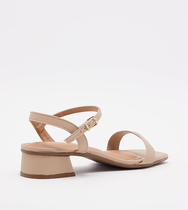 Beige Low Heel Sandals