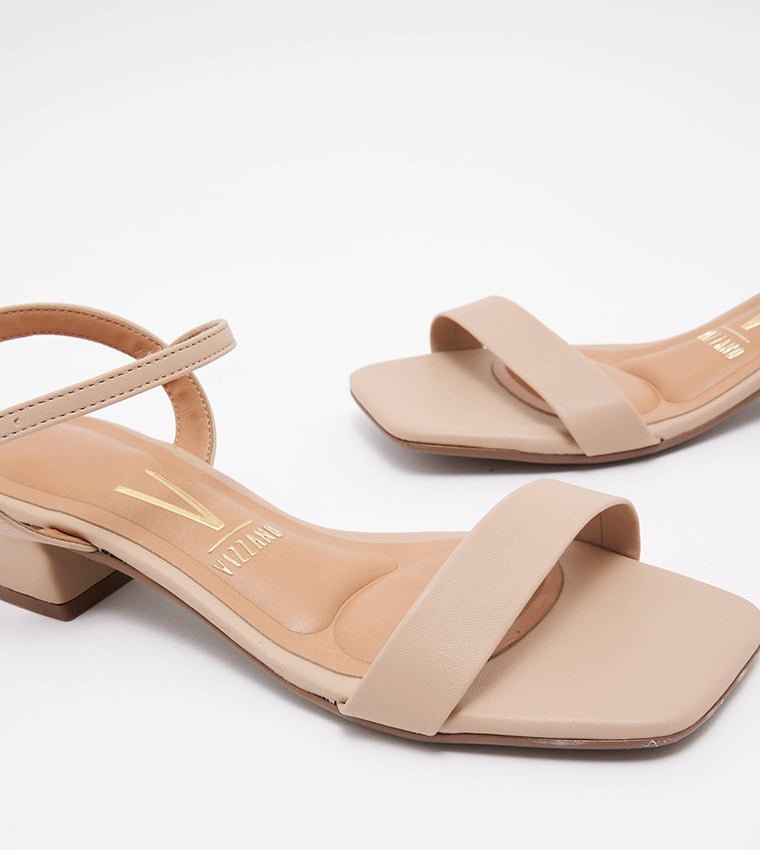 Beige Low Heel Sandals