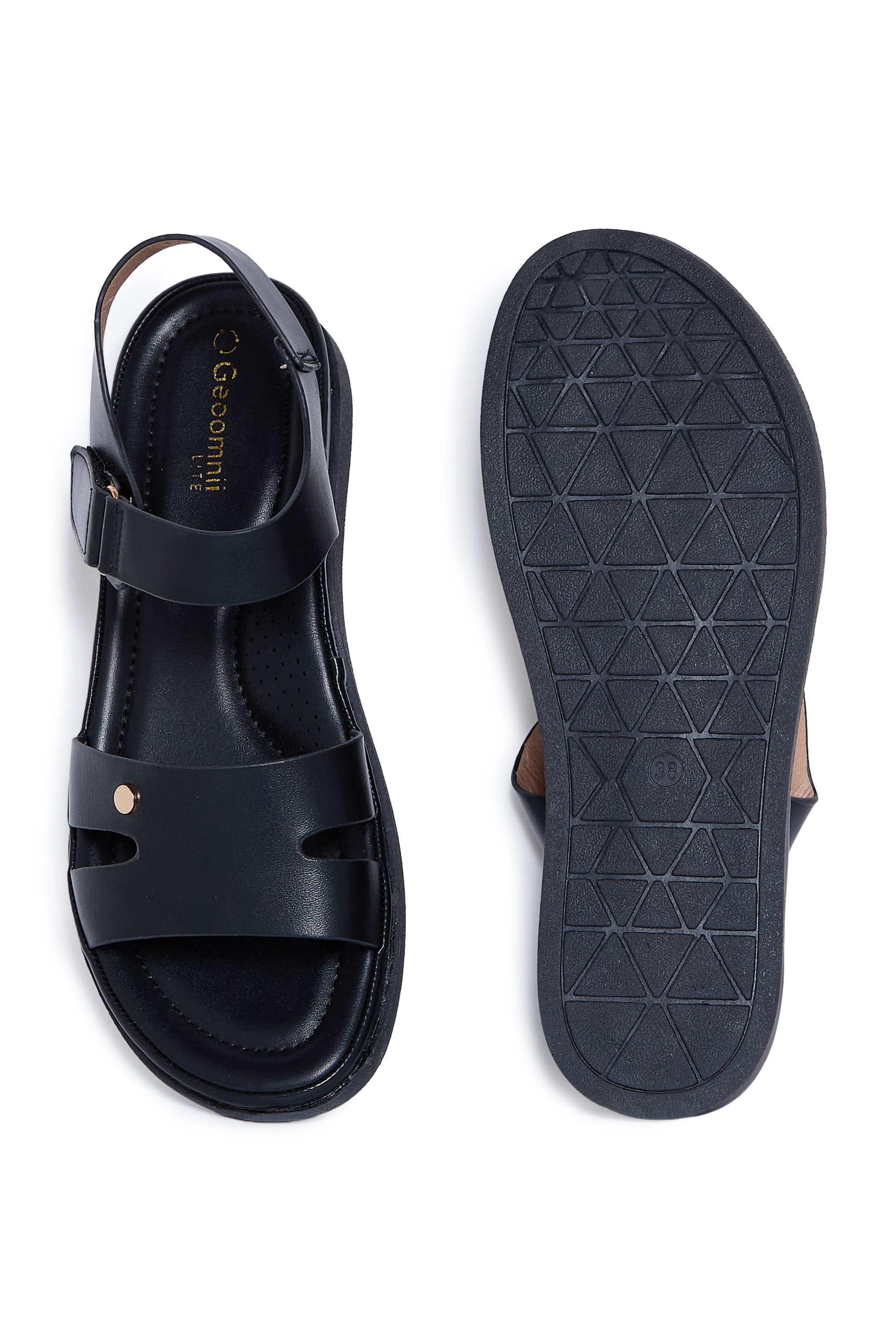 Black Flat Comfort Sandals