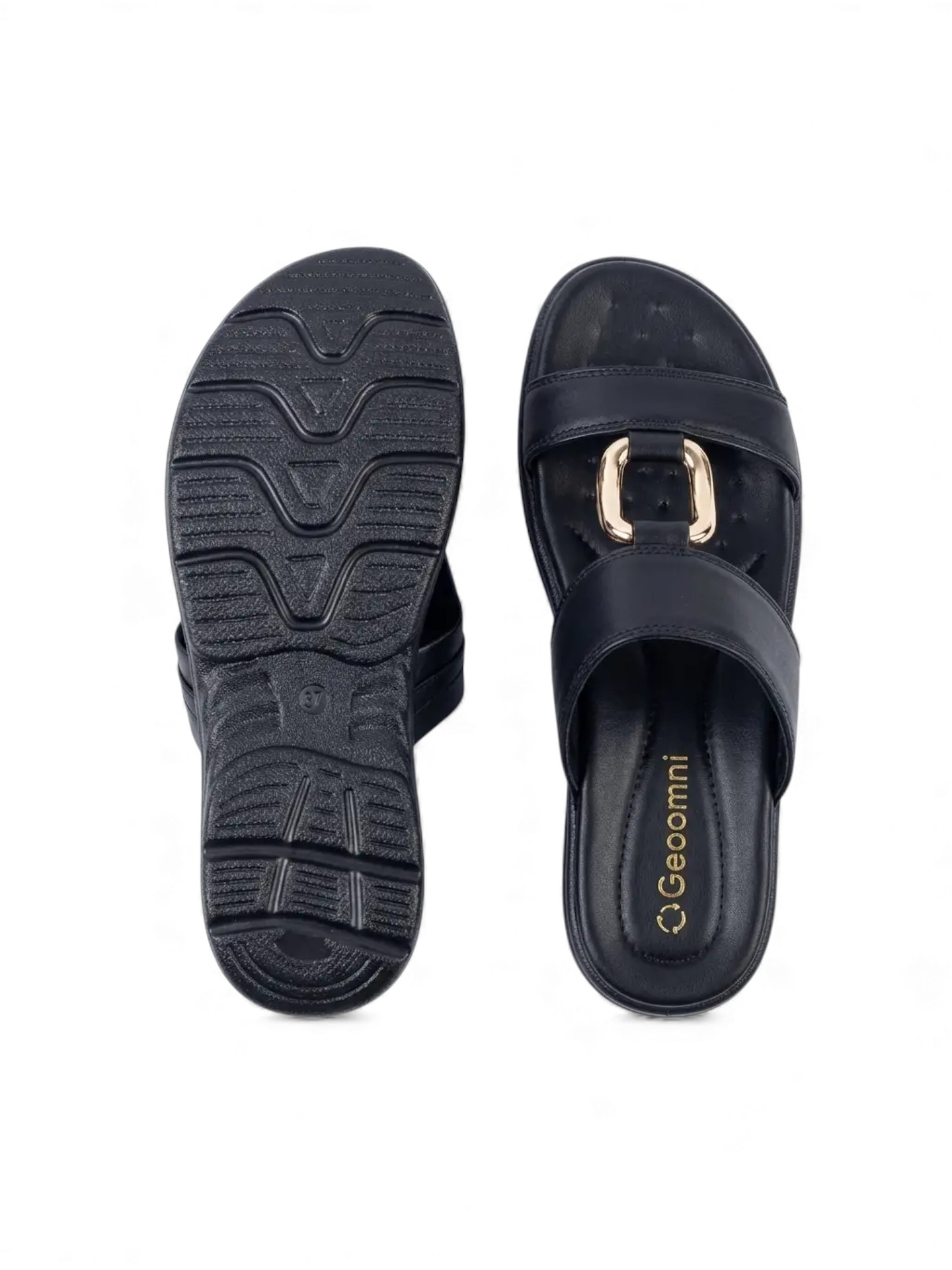 Black Flat Comfort Slides
