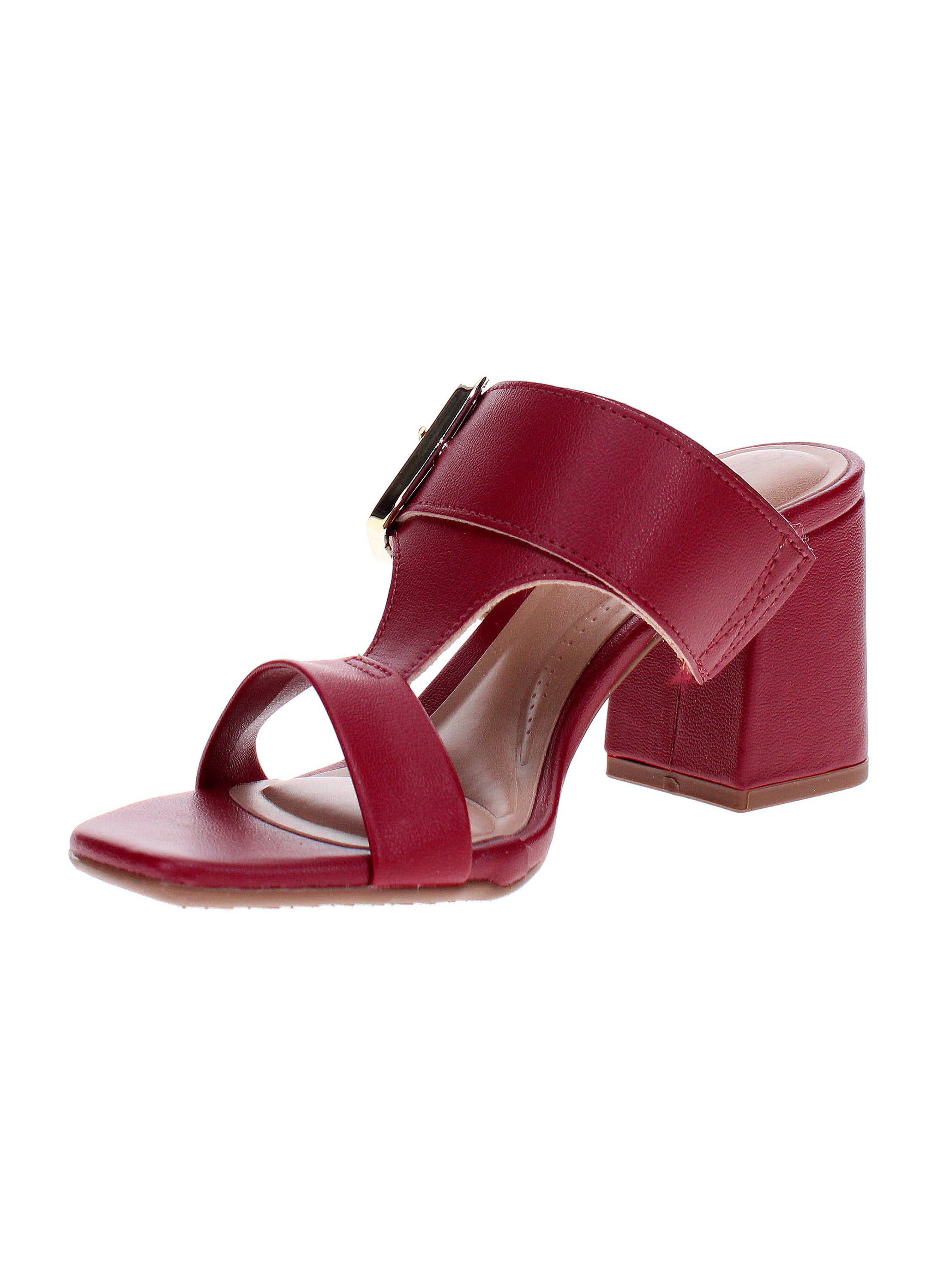 Red Mid-Heel Sandals
