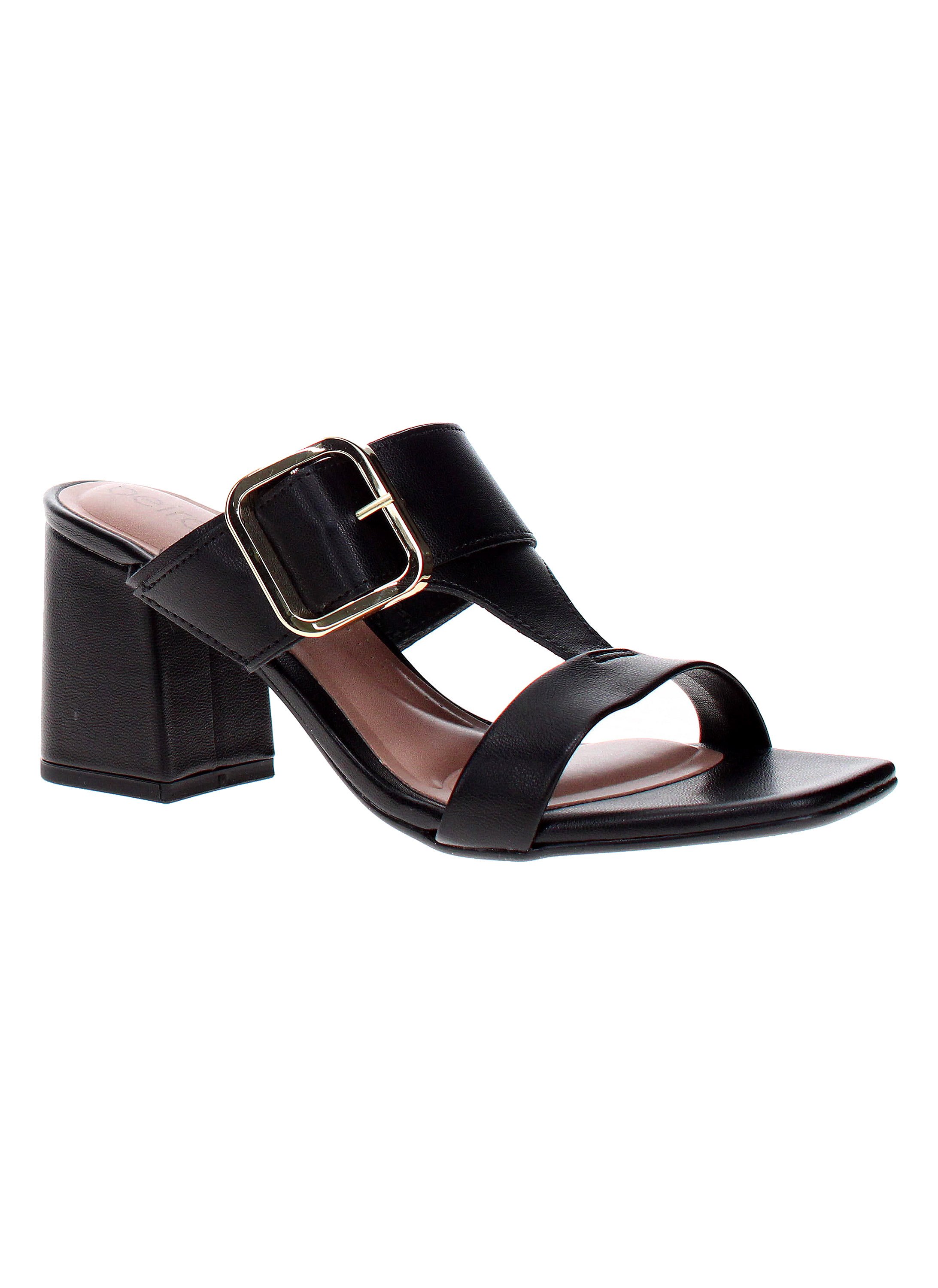 Black Mid-Heel Sandals