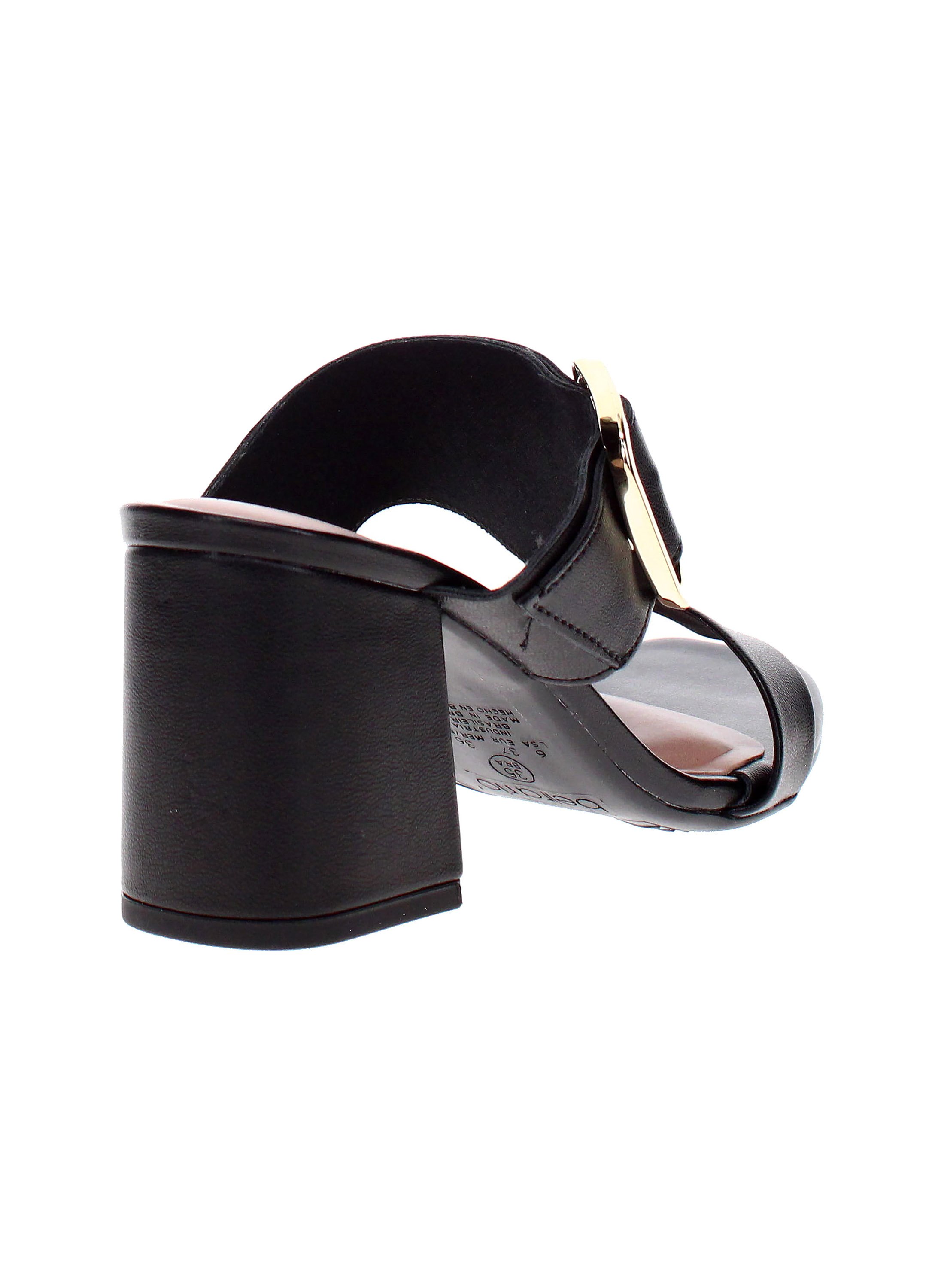 Black Mid-Heel Sandals