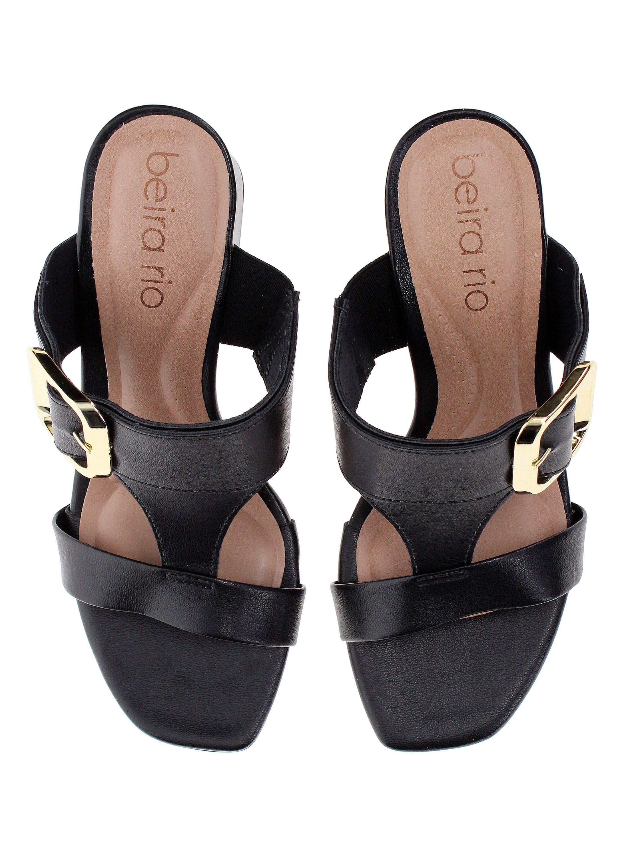 Black Mid-Heel Sandals