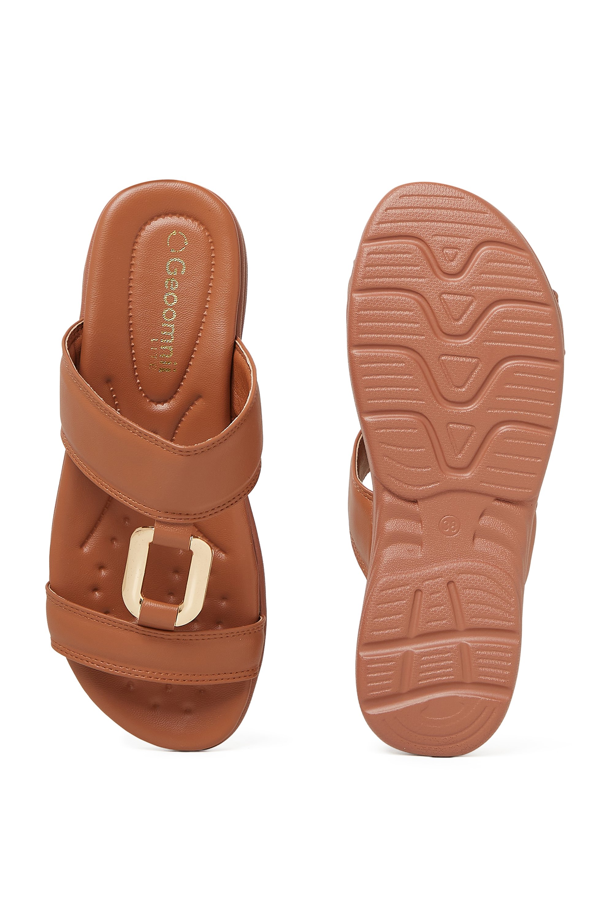 Tan Slip-On Comfort Sandals