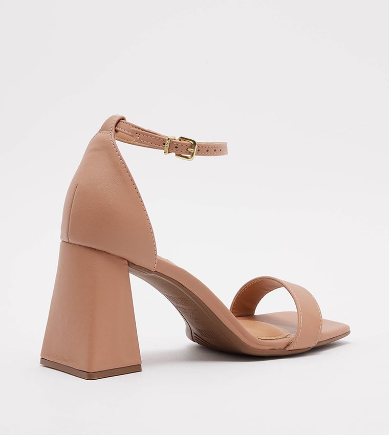 Nude Block High Heel Sandals