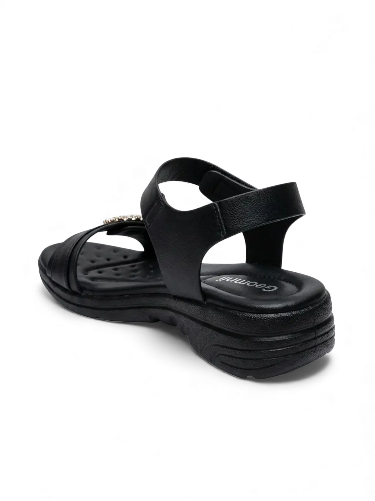 Black Low Heel Comfort Sandals