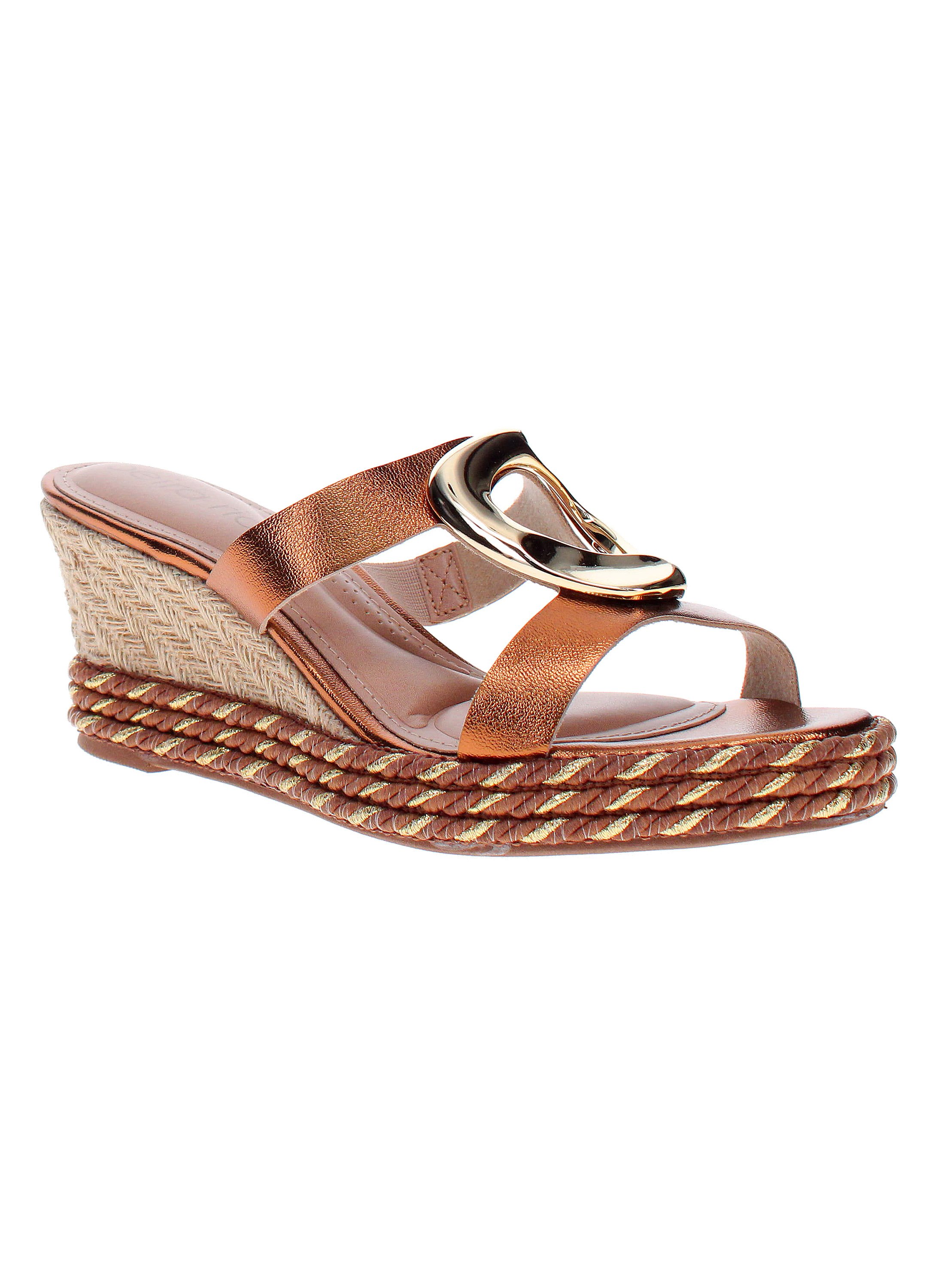 Bronze Wedge Heel Sandals