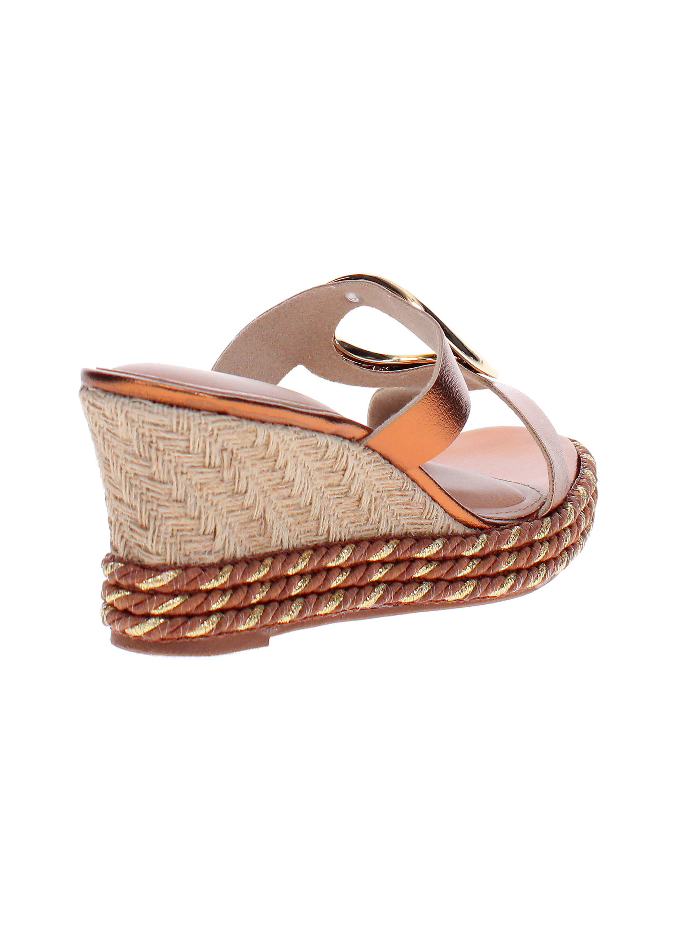 Bronze Wedge Heel Sandals