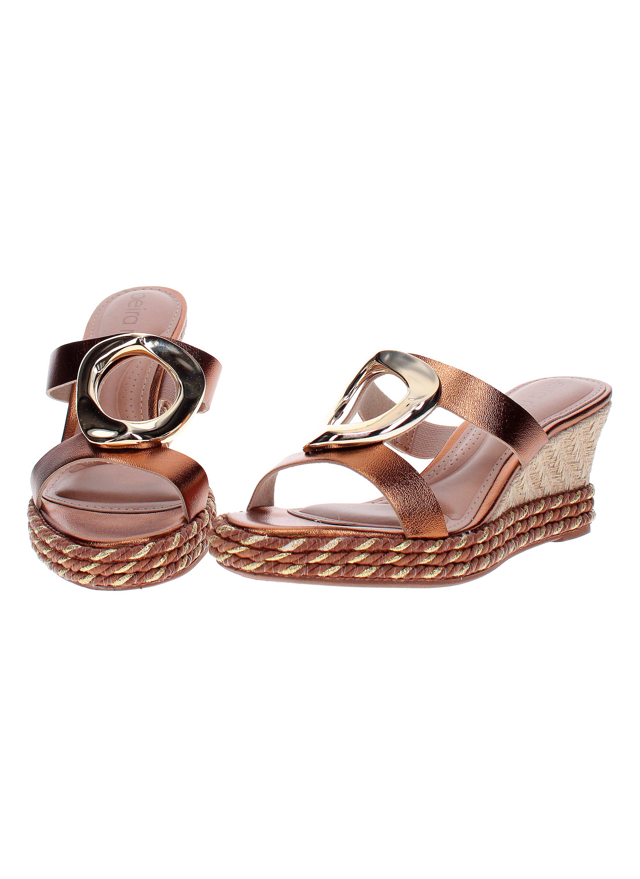 Bronze Wedge Heel Sandals