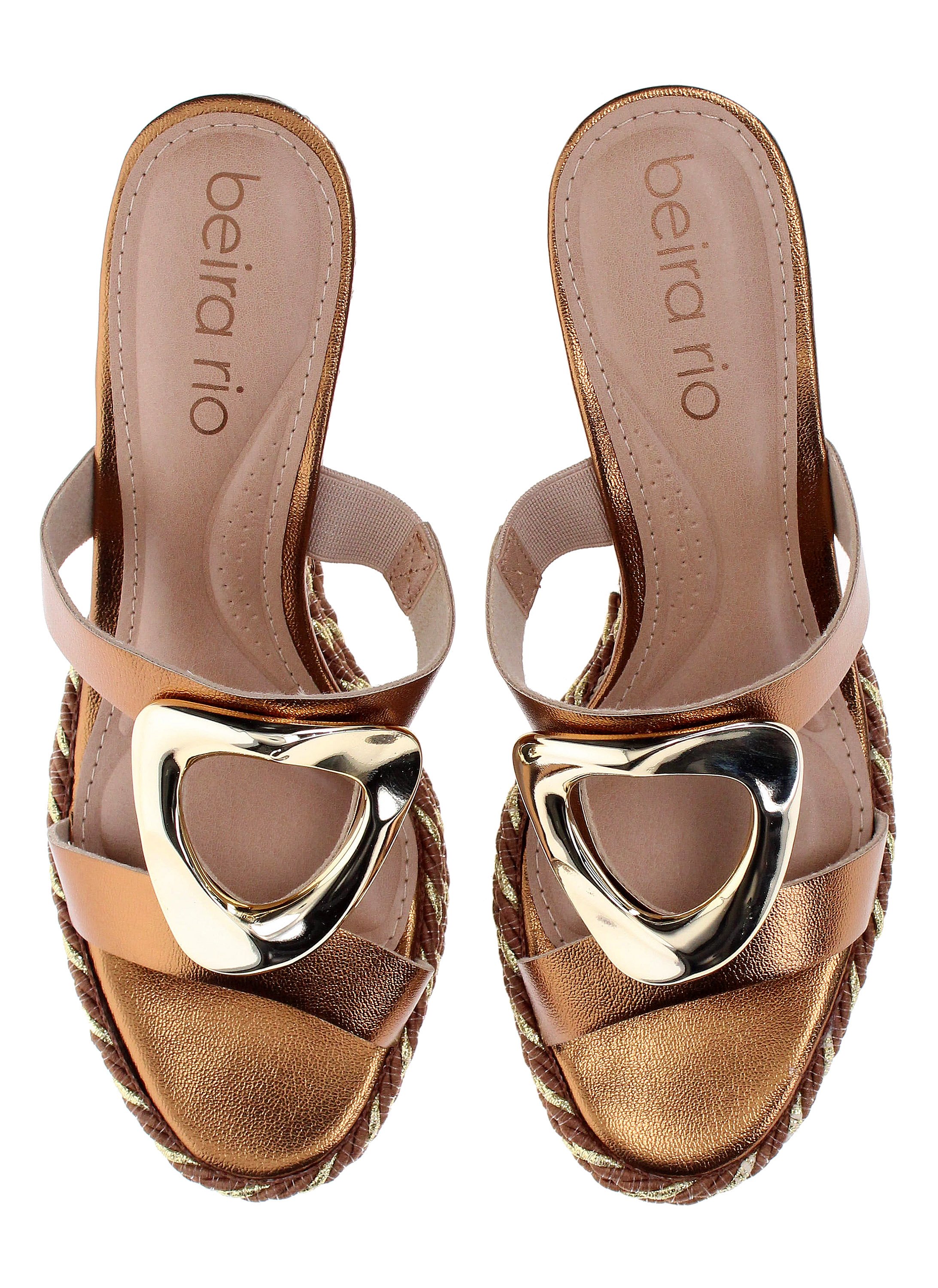 Bronze Wedge Heel Sandals