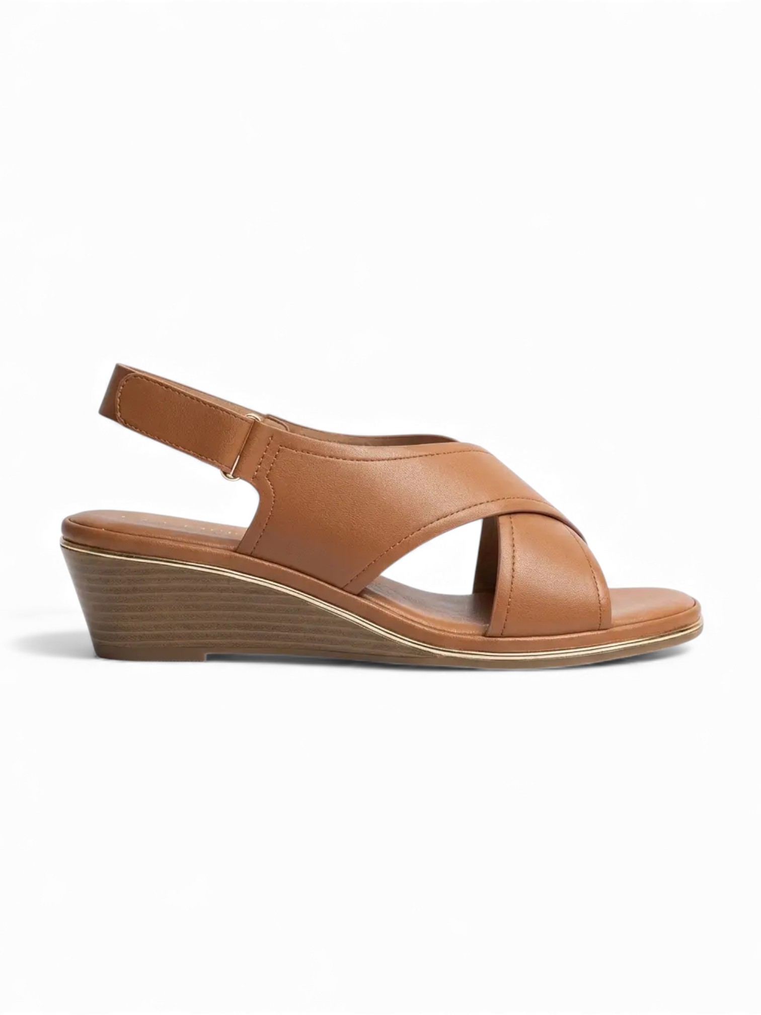 Tan Plain Heel Sandals