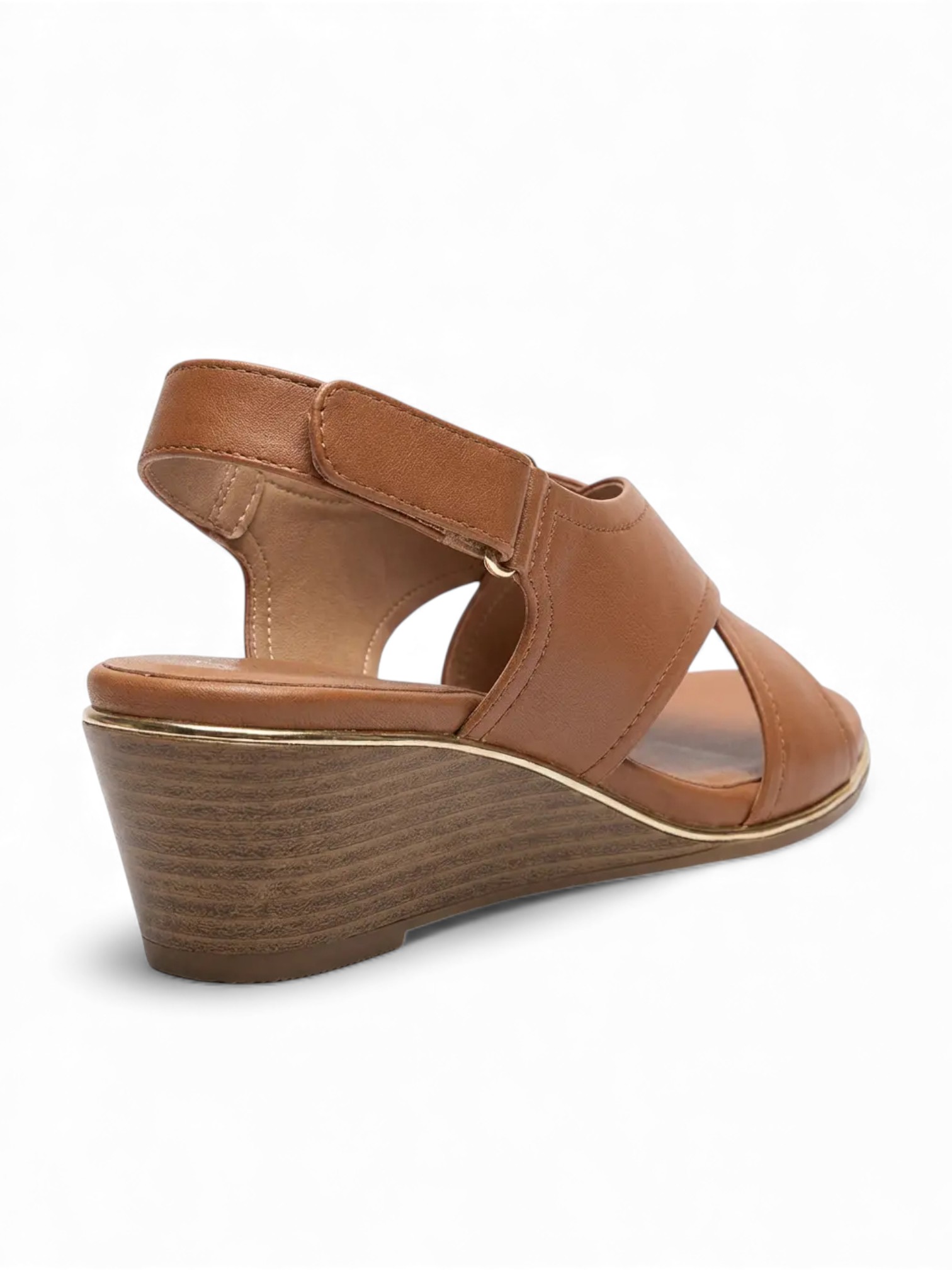 Tan Plain Heel Sandals