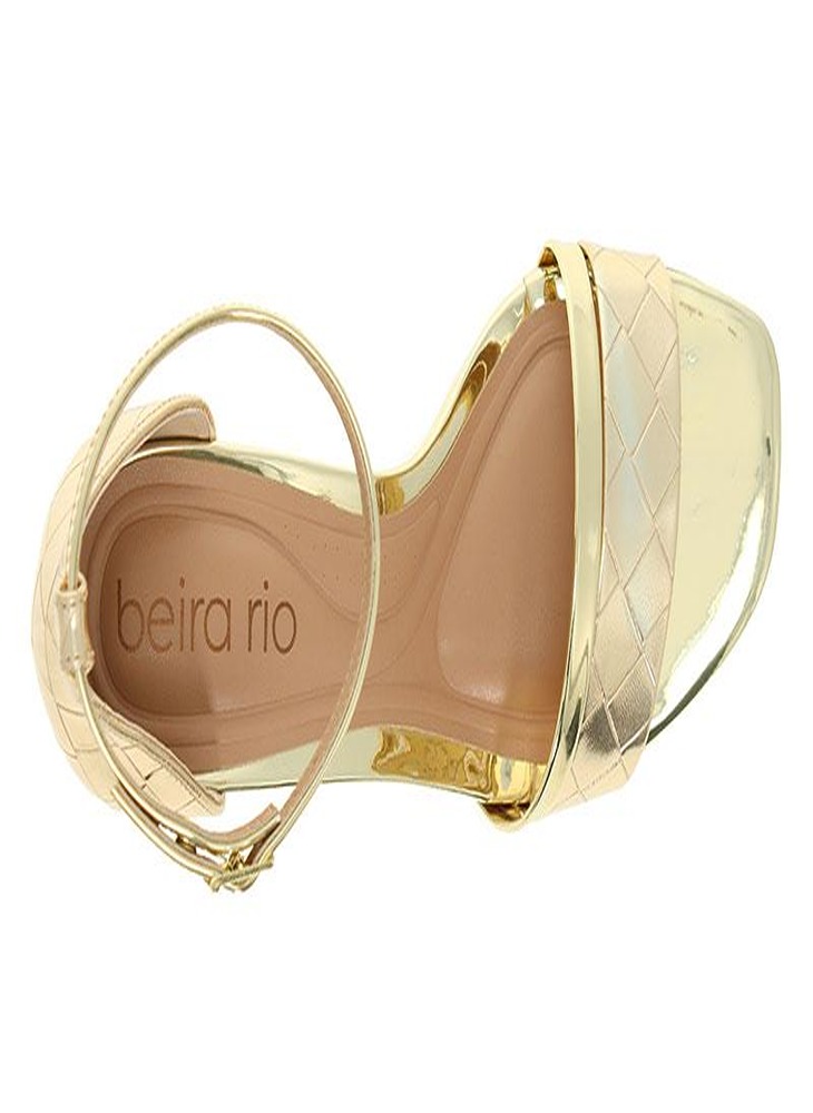 Gold High Heel Sandals with Ankle Strap