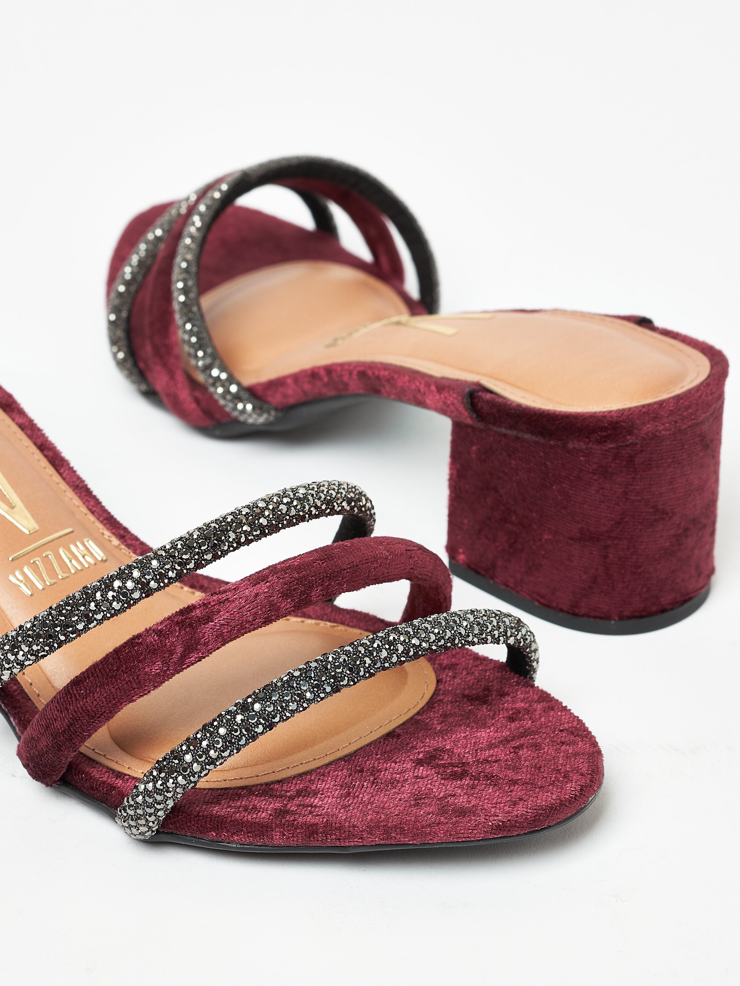 Embellished Mid-Heel Sandals