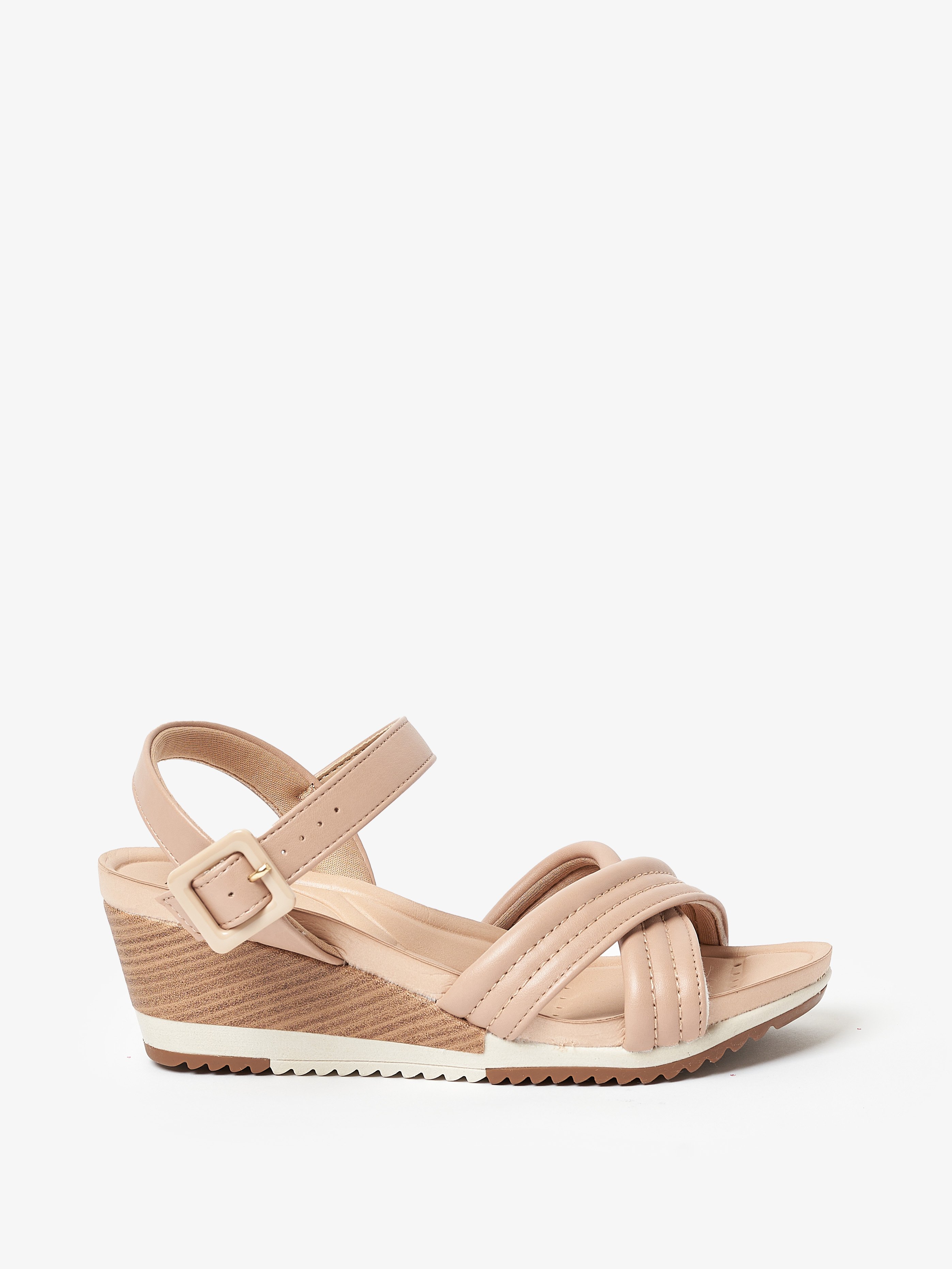 Beige Wedge Sandals