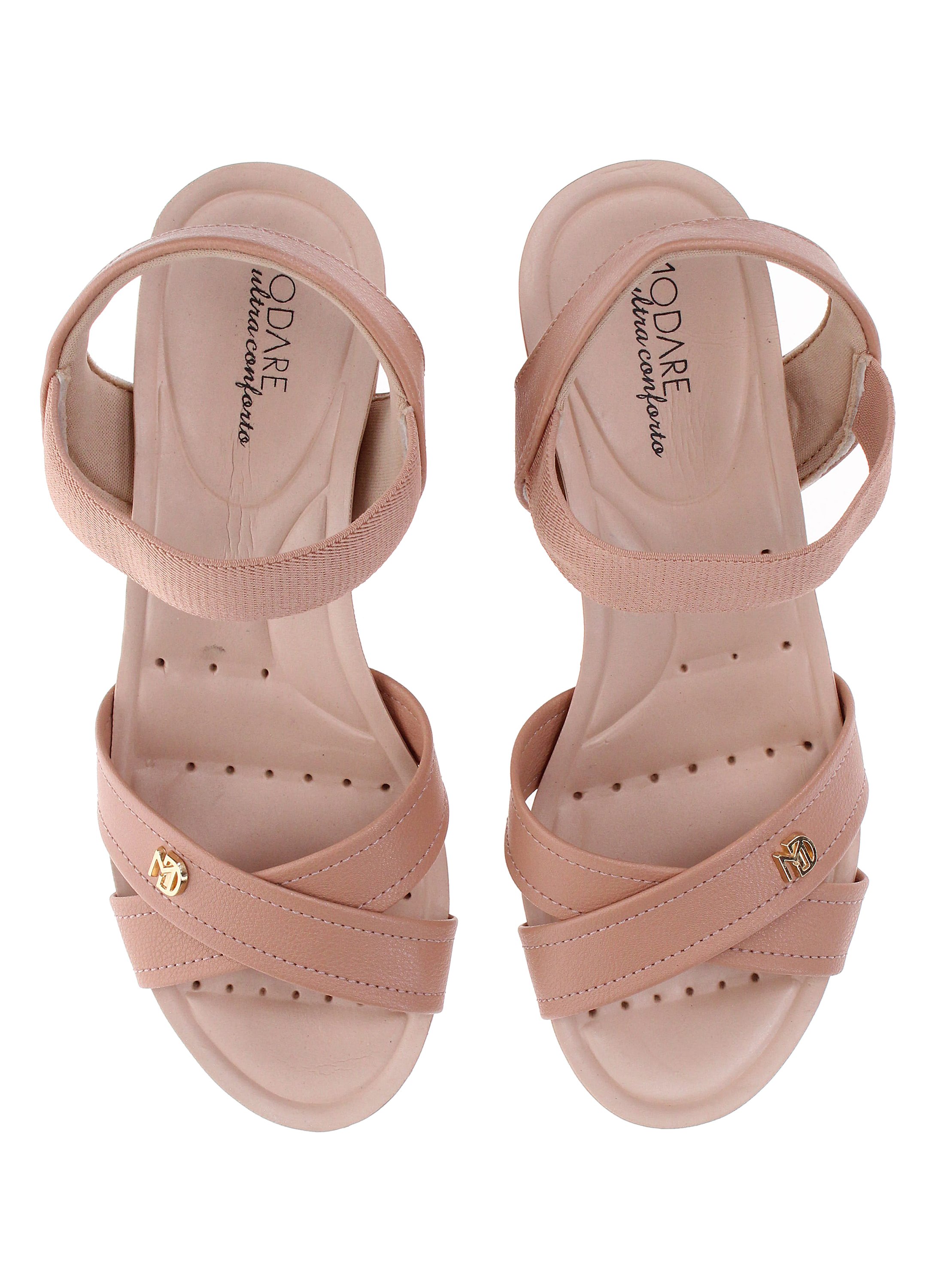 Nude Mid-Heel Sandals