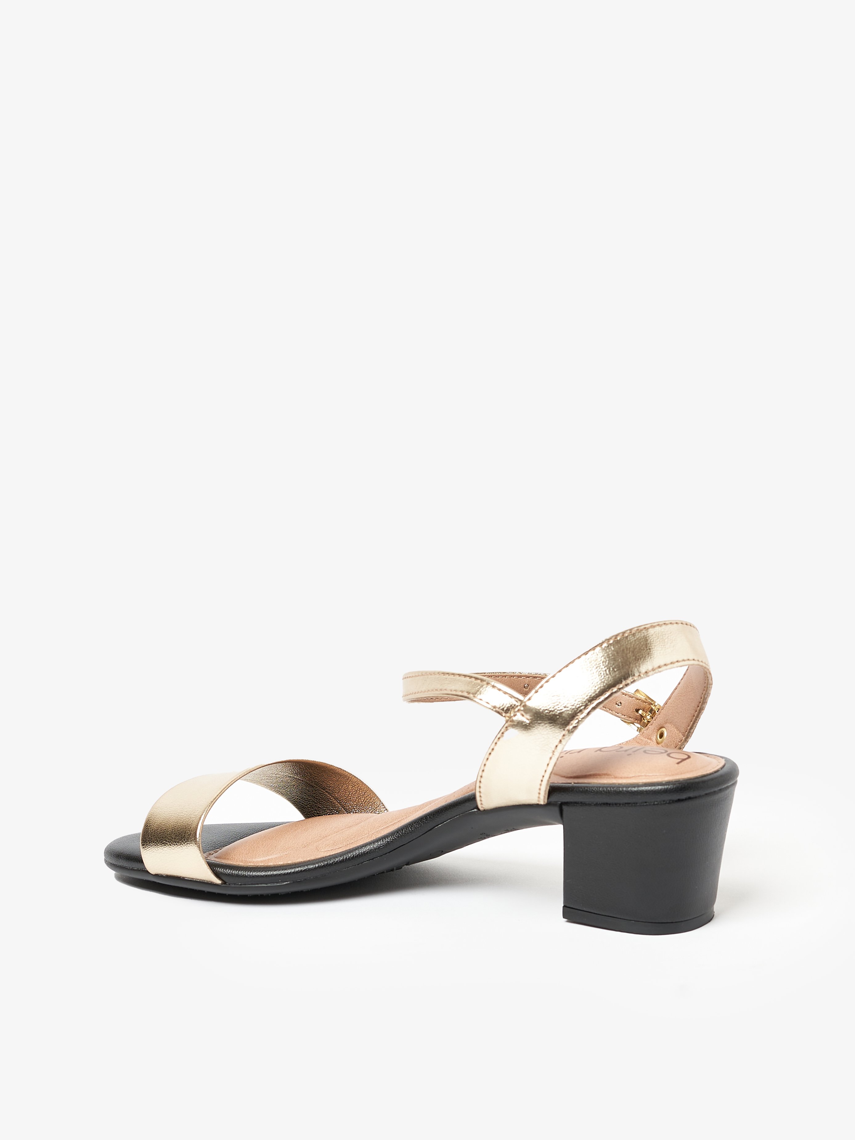 Gold Mid-Heel Sandals