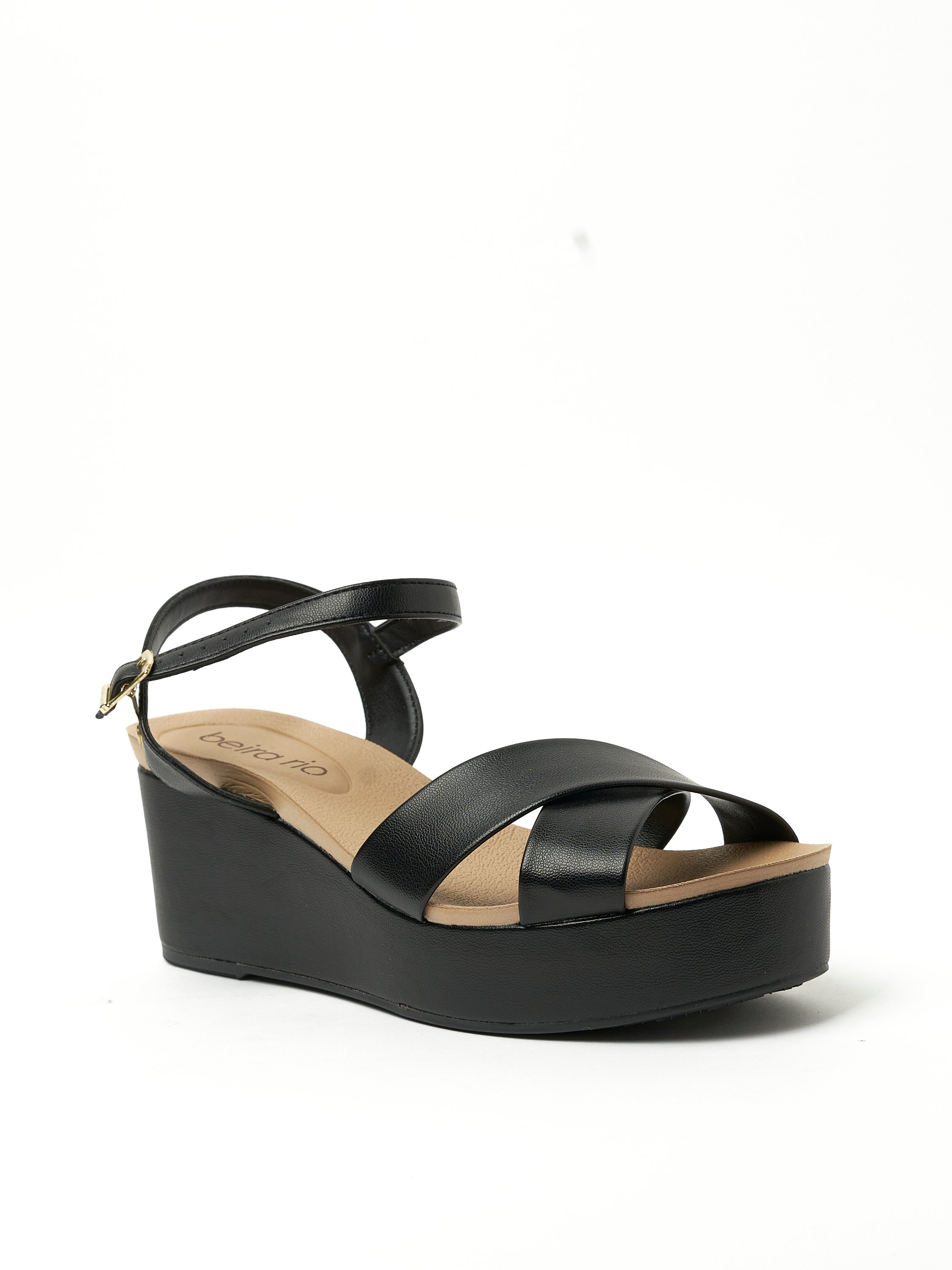 Black Wedge Platform Sandals