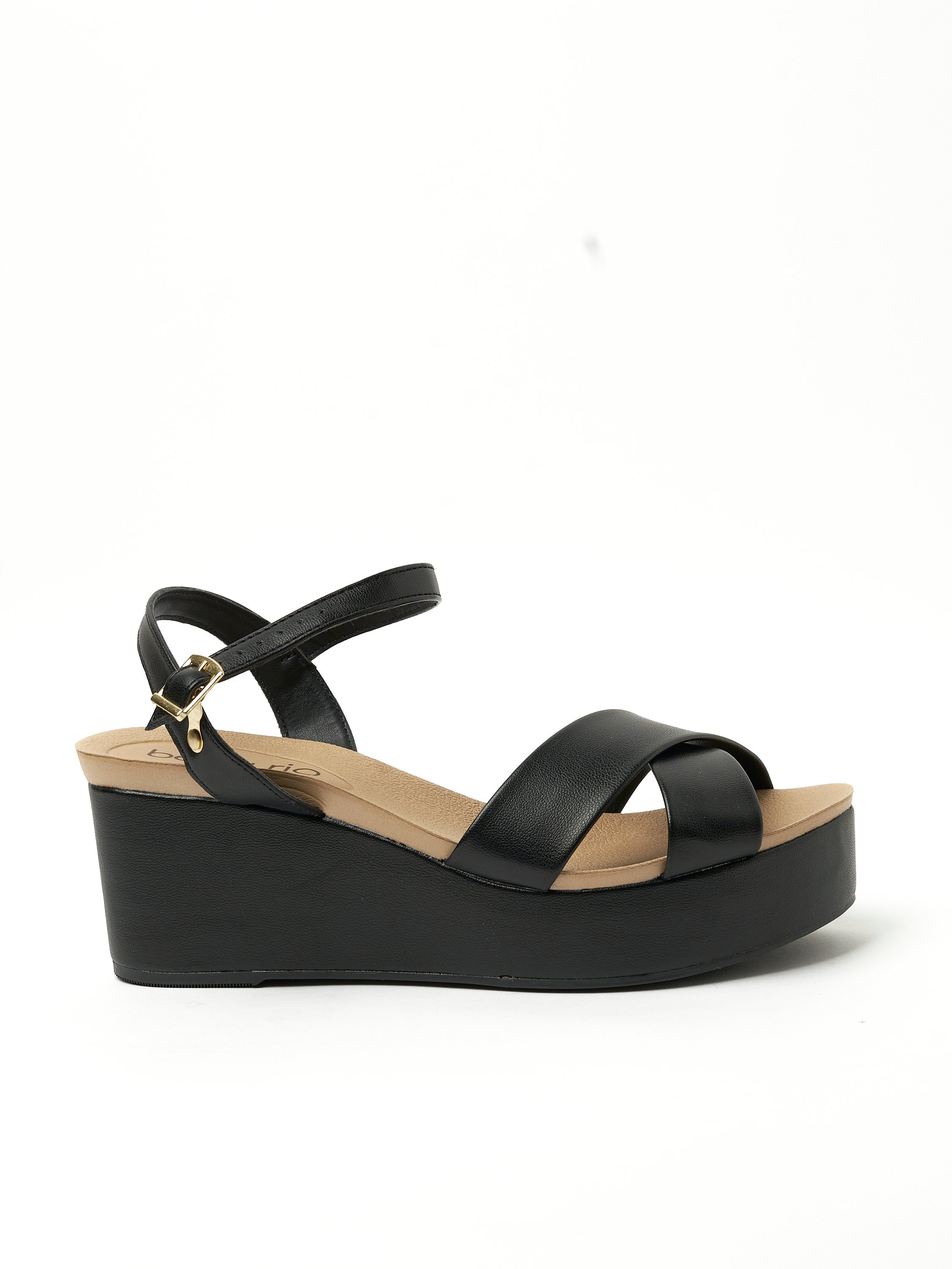 Black Wedge Platform Sandals
