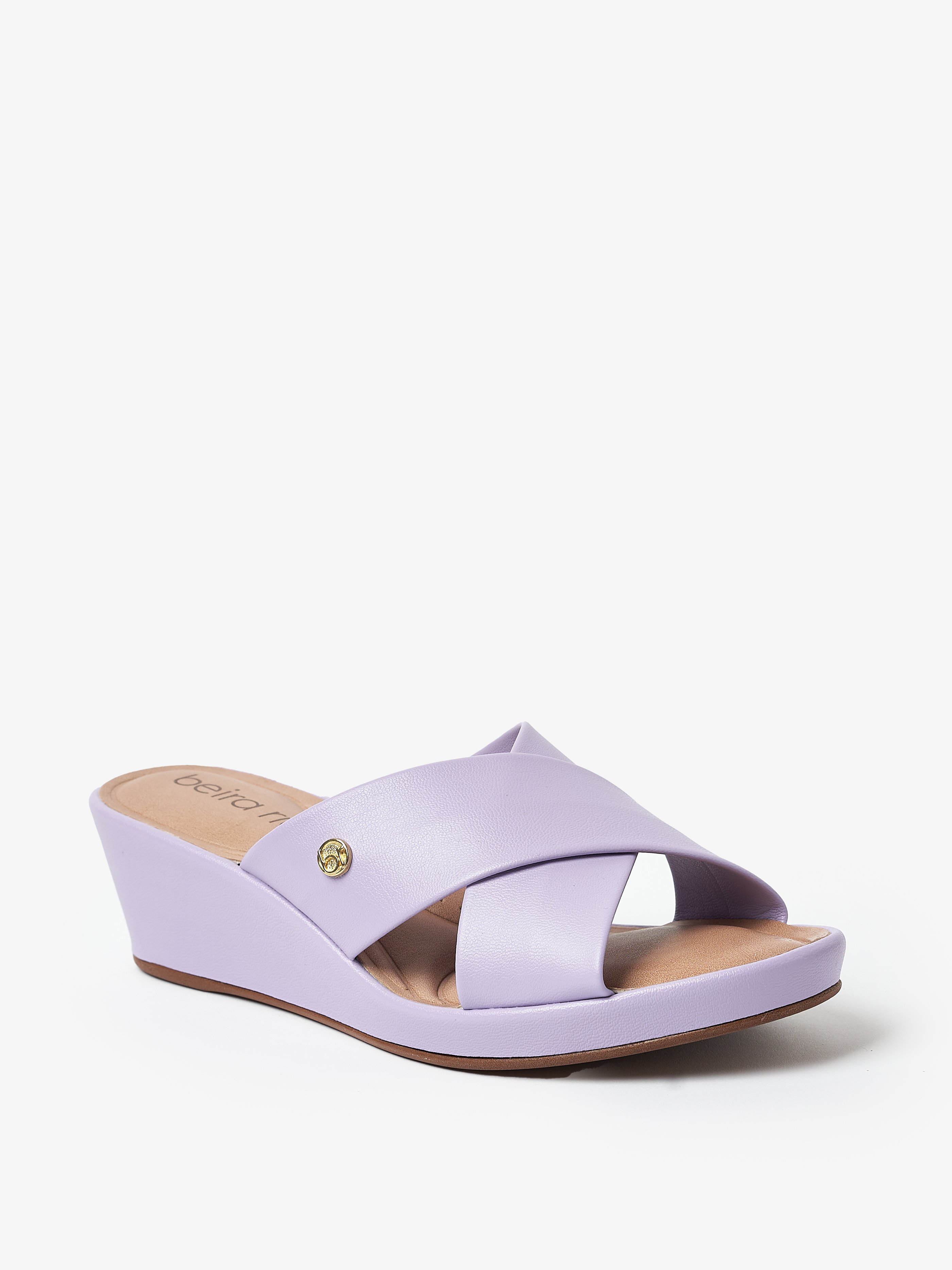 Purple Wedge Heel Sandals