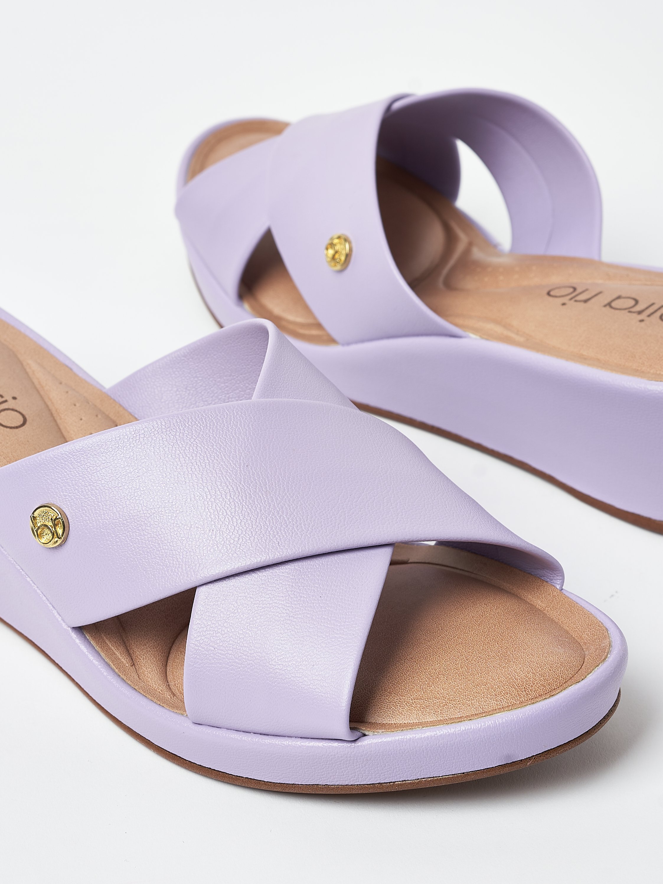 Purple Wedge Heel Sandals