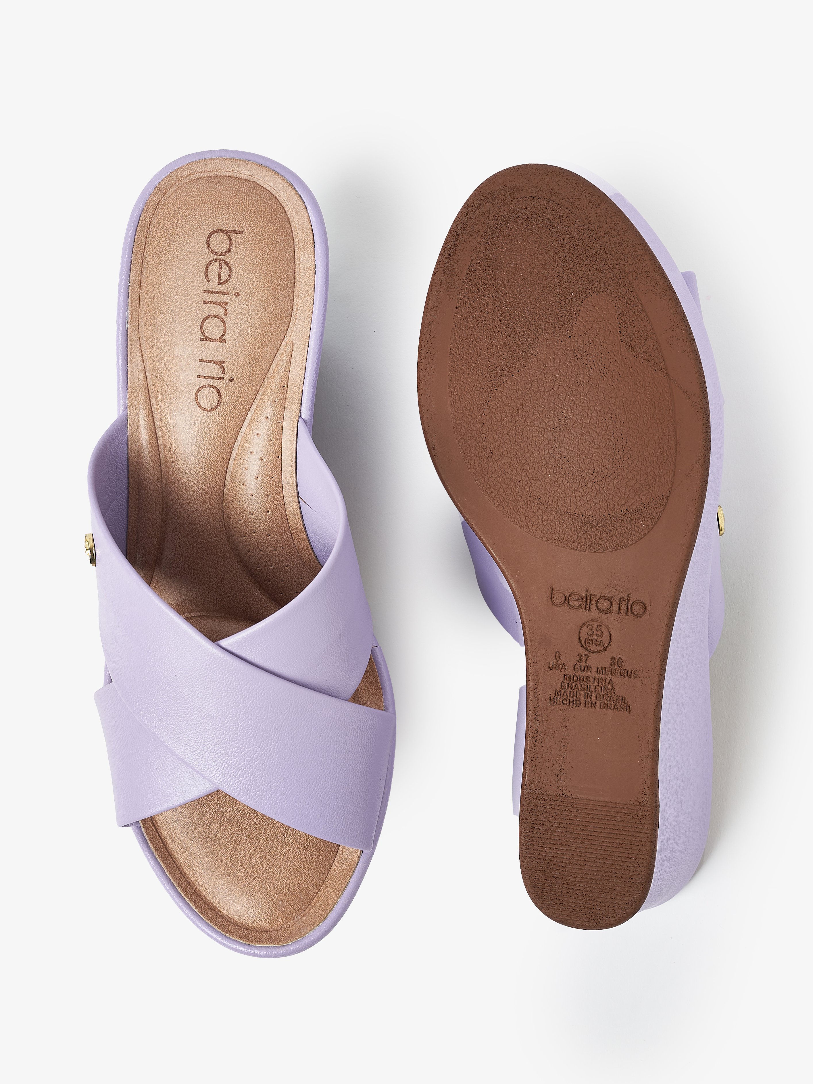Purple Wedge Heel Sandals
