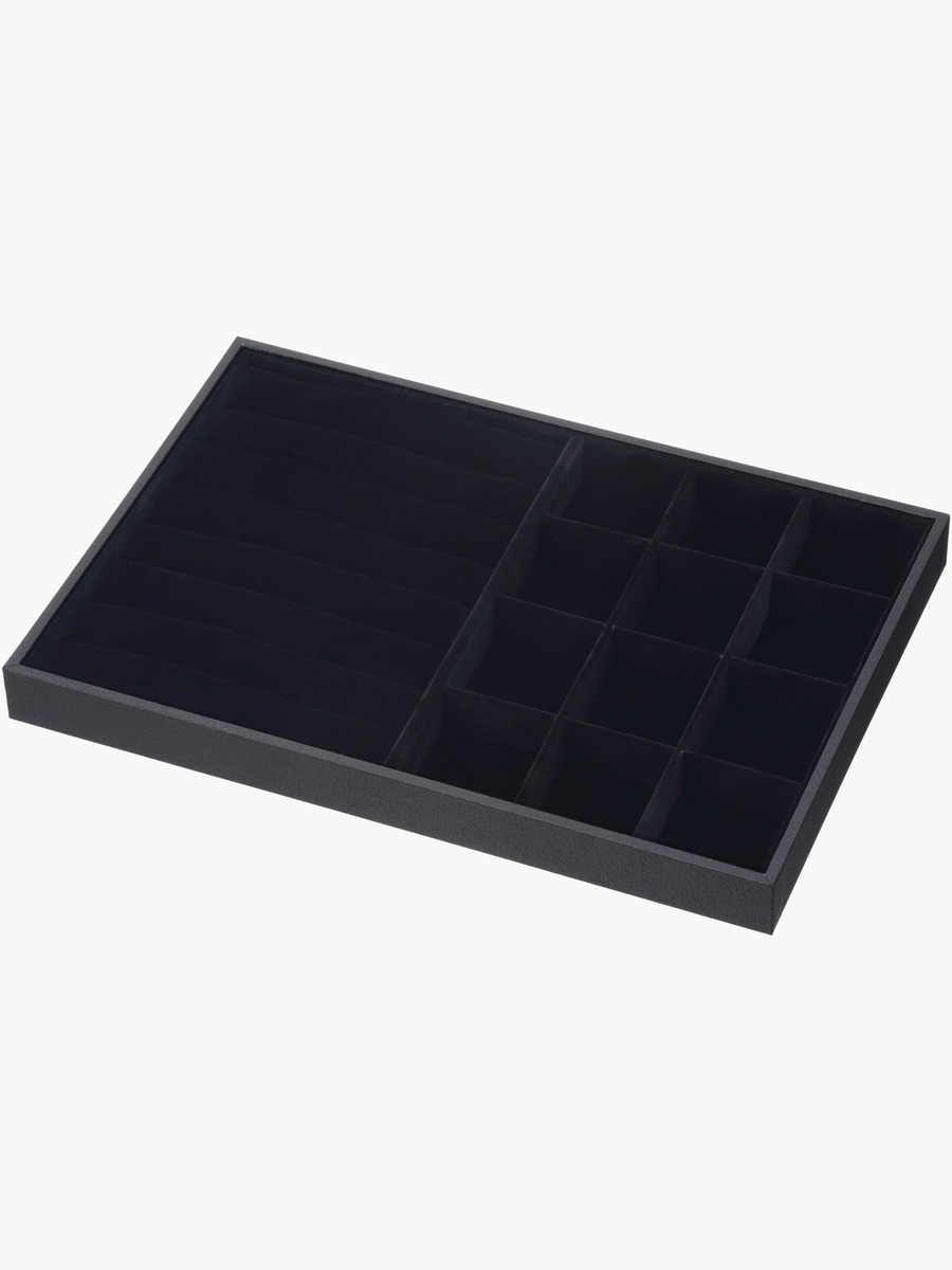 Draco 13-Compartment Jewellery Tray Plus Ring Holder - 35x24x3 cm