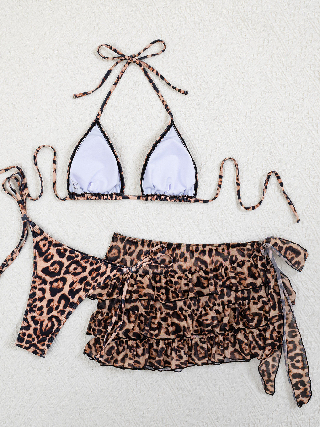 Leopard Print Triangle Bikini Set