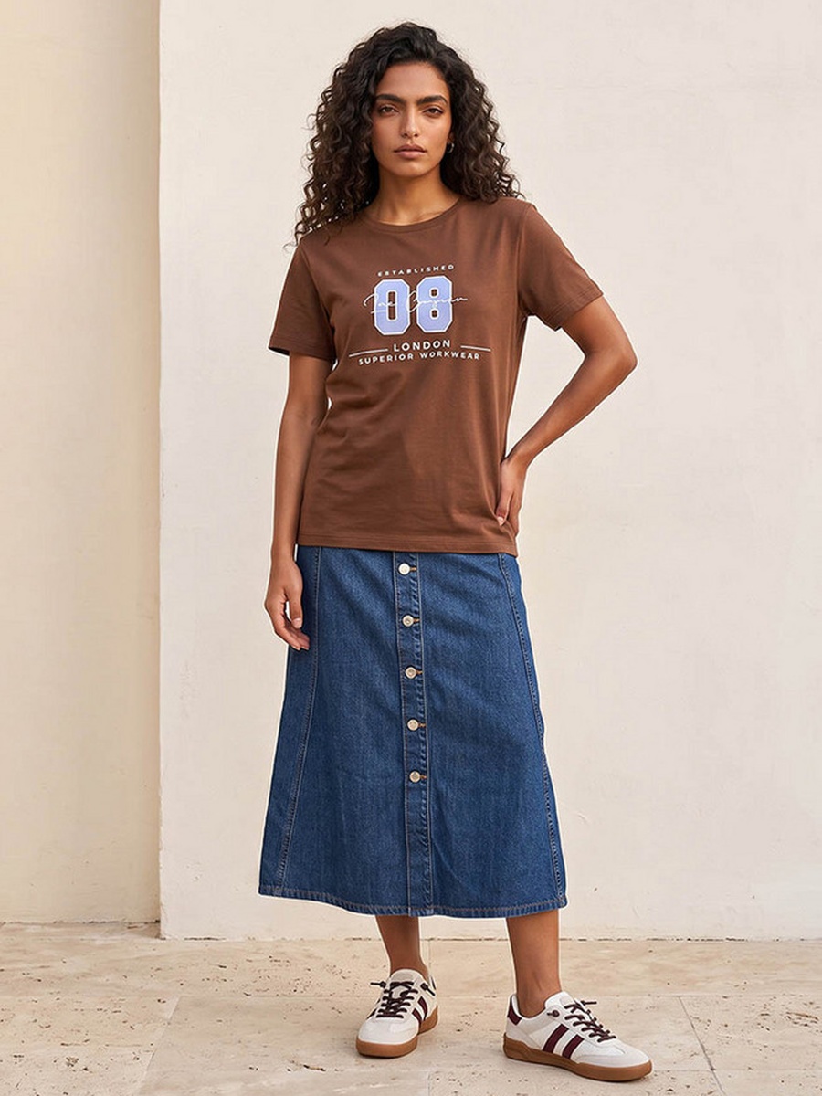 Relaxed Fit Cotton T-Shirt with Logo Print