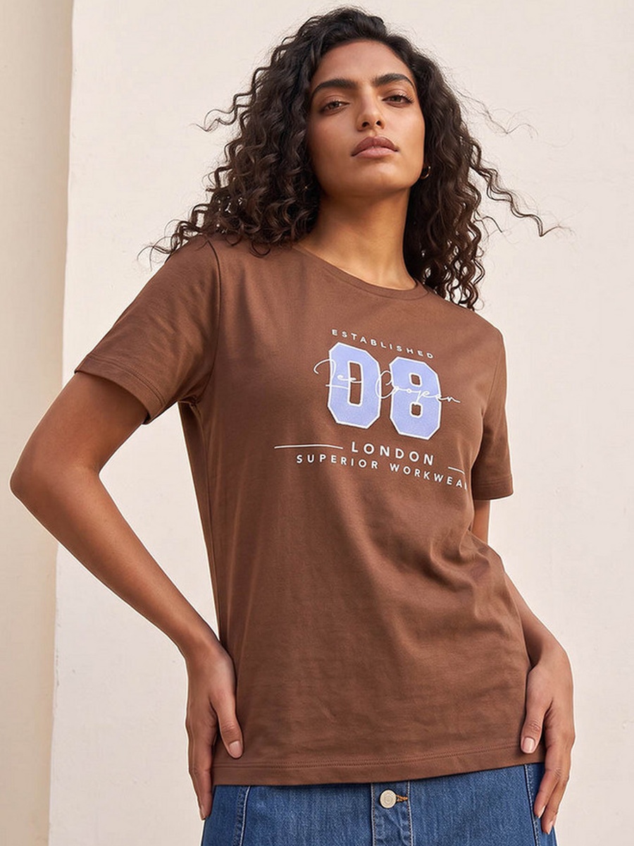 Relaxed Fit Cotton T-Shirt with Logo Print