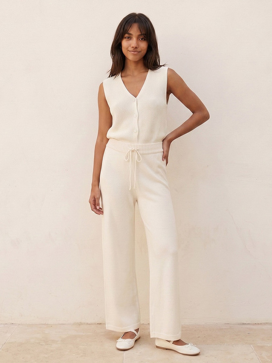 Straight Fit Drawstring Waist Pants