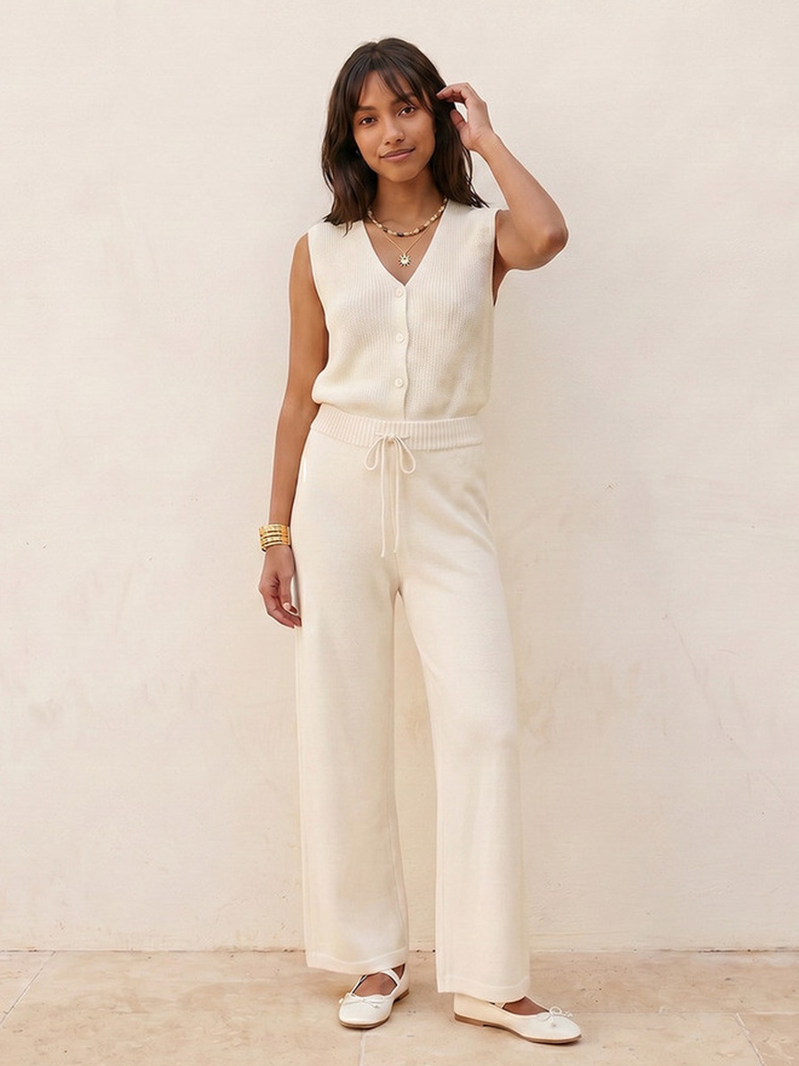 Straight Fit Drawstring Waist Pants