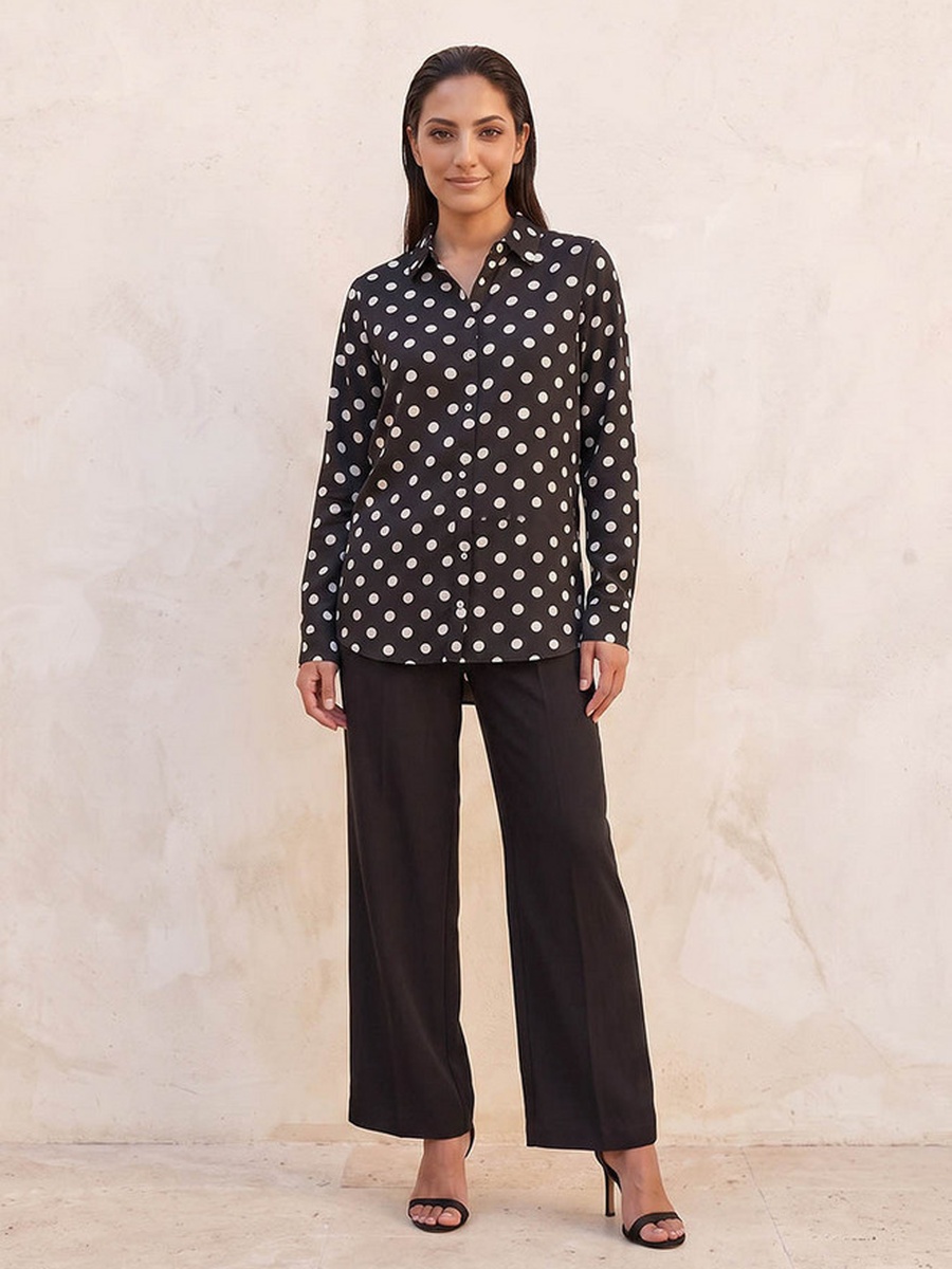 Straight Fit Belt Loop Waist Pleated Trousers