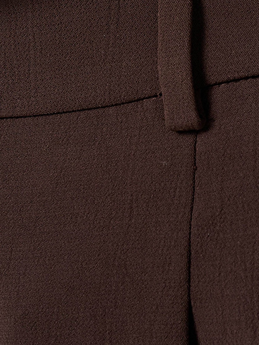 Straight Fit Belt Loop Waist Pleated Trousers