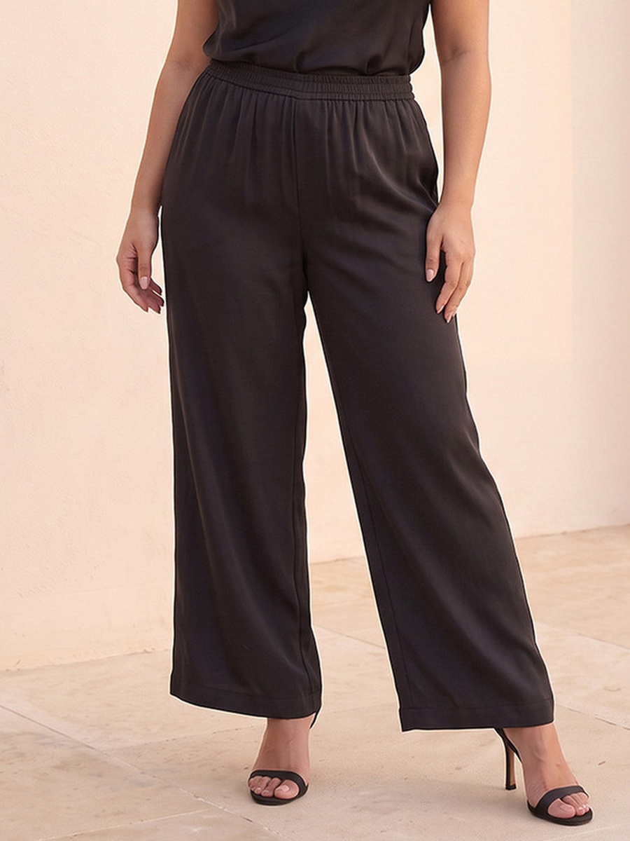 Wide Leg Elastic Waist Pants